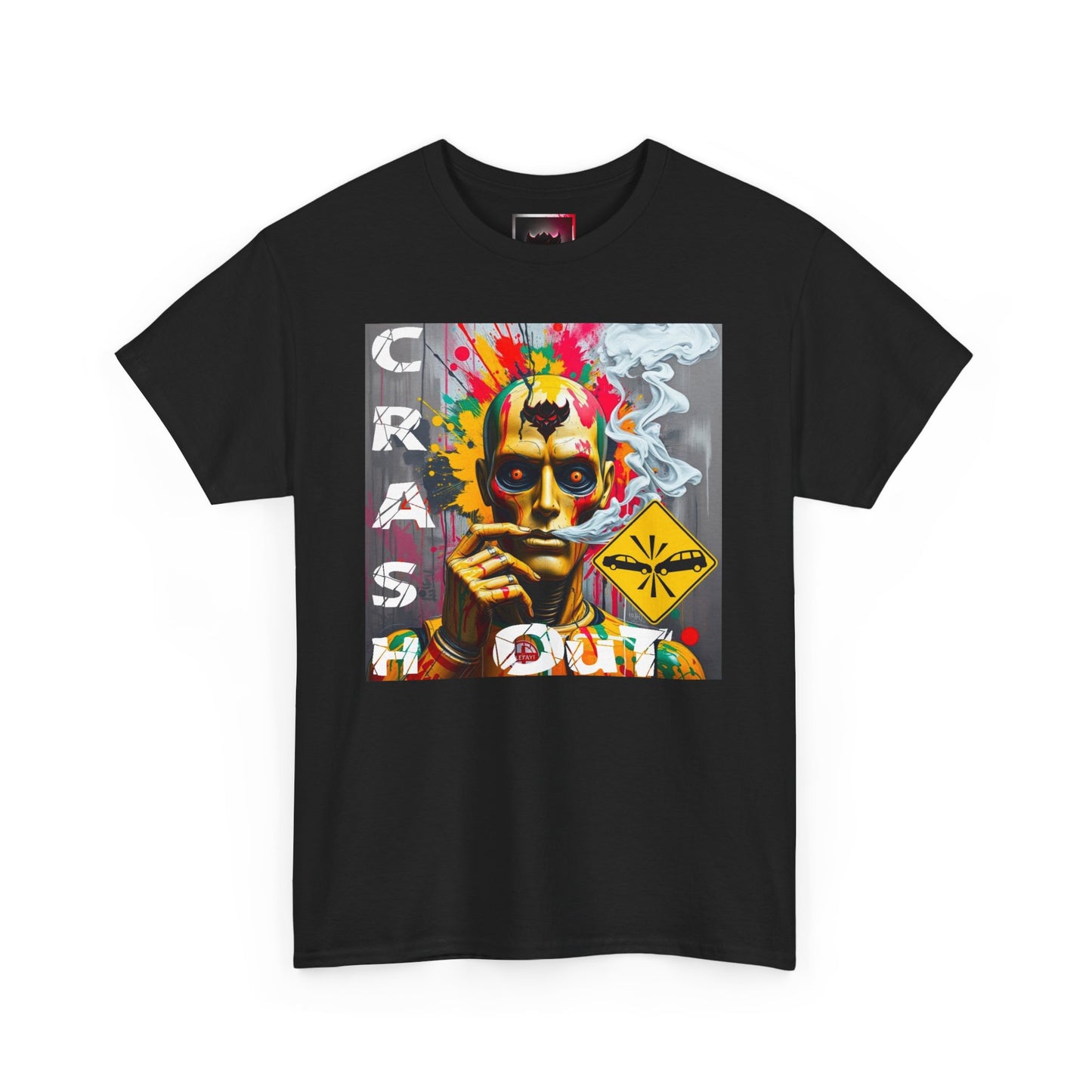 "Crash Out" Art Unisex Heavy Cotton Tee | Colorful Artistic Design for Creative Souls