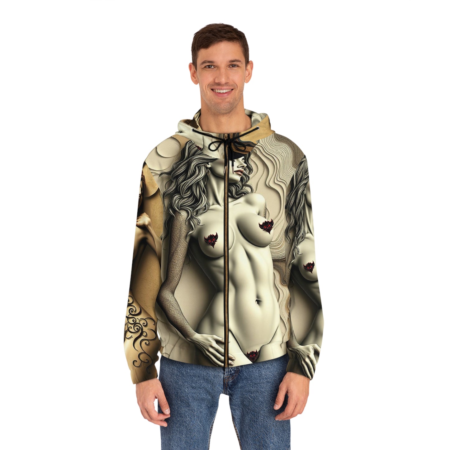 Artistic Unapologetic "Ungodly Goddess" Full-Zip Hoodie for Bold Expression