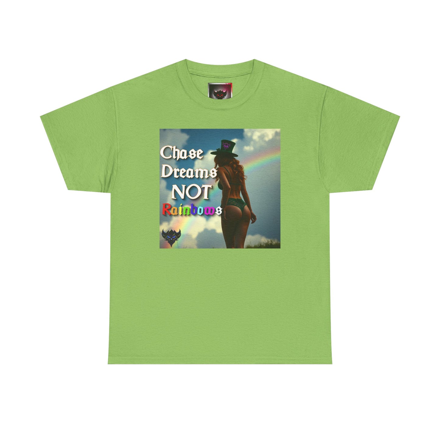 "Chase Dreams NOT Rainbows" Unisex Heavy Cotton Tee - Inspirational Graphic T-Shirt for Dreamers & Free Spirits