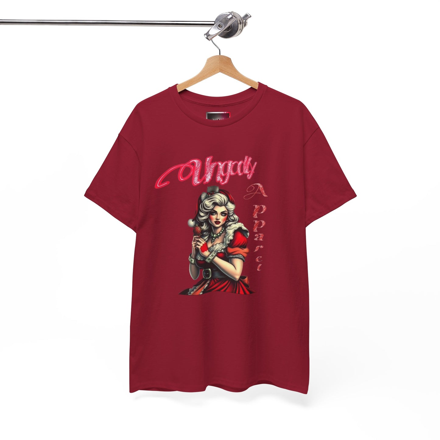 Vintage Pin-Up 'Ms Claus' Tee — Retro Rockabilly Cotton T-Shirt