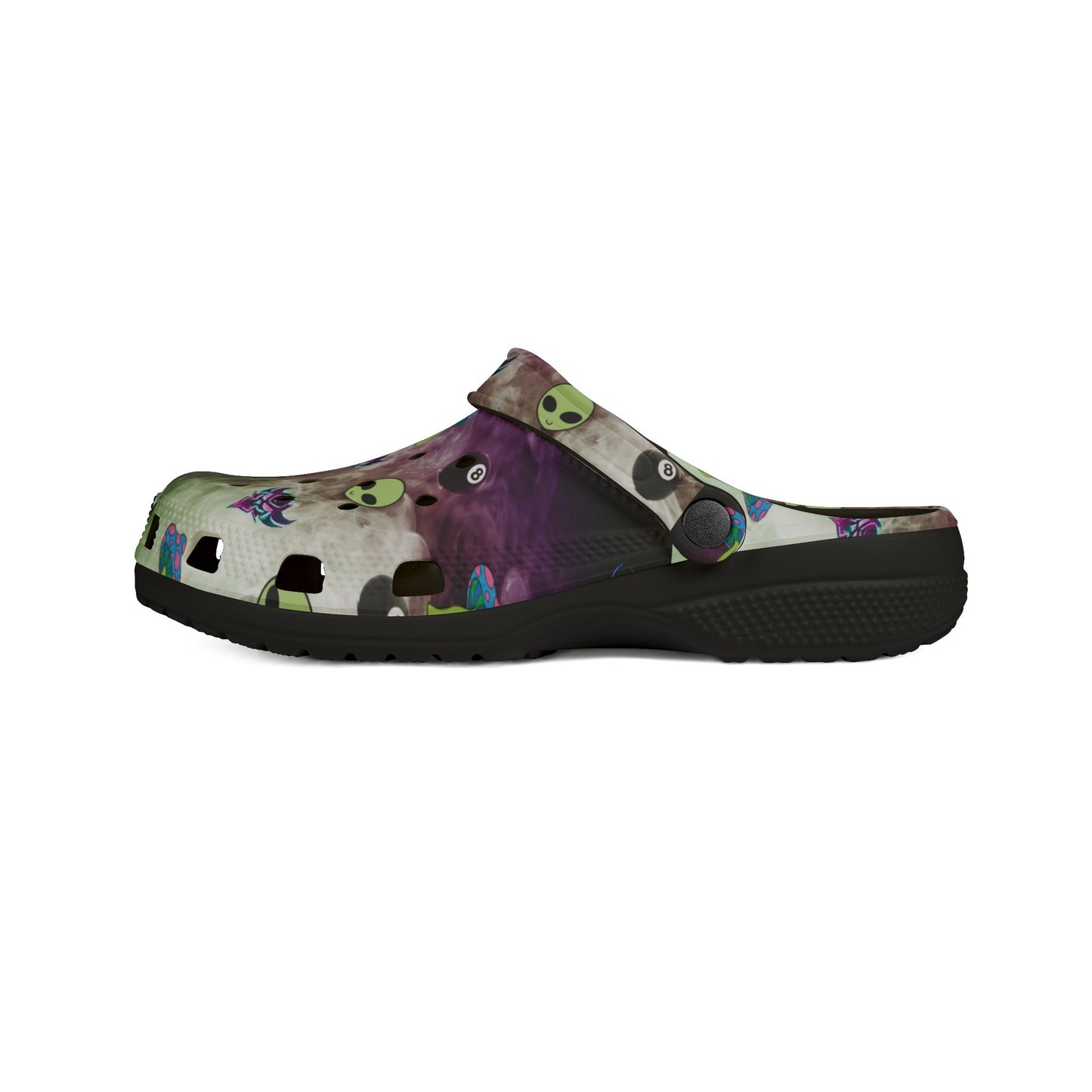 Alien Galaxy Foam Clogs — UFO & Green Alien Print EVA Shoes
