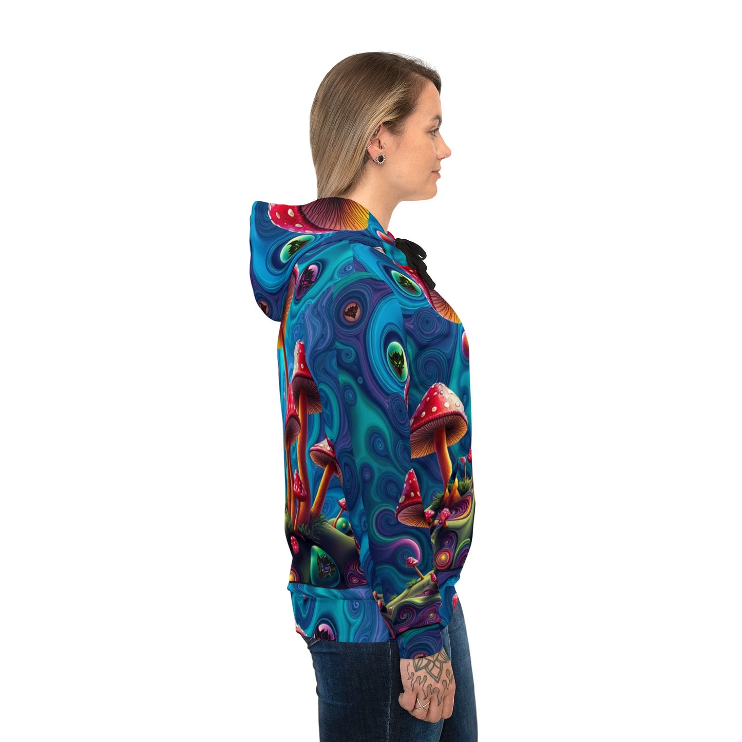Psychedelic Mushroom Athletic Hoodie - Vibrant Outdoor Style