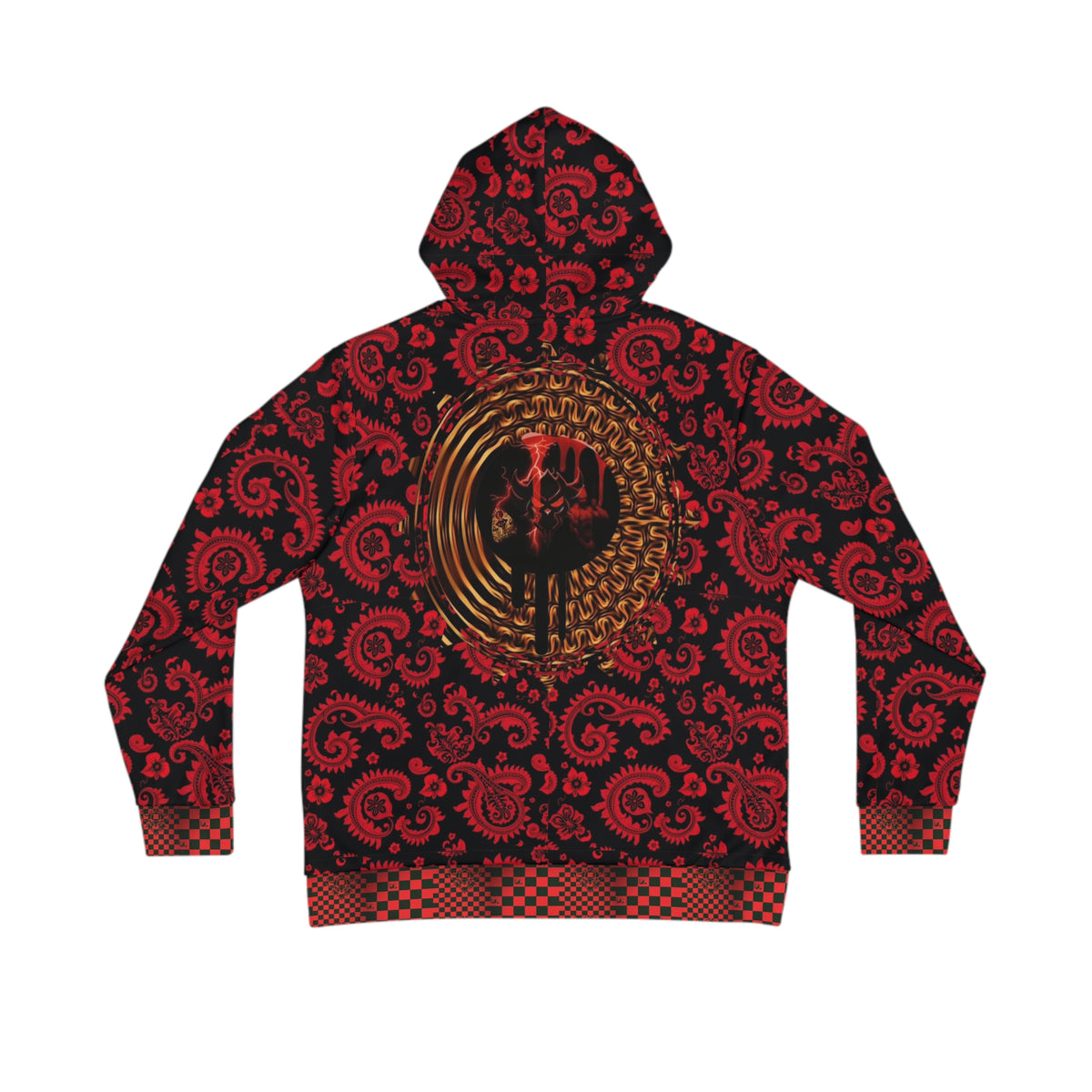 "UG Apparel Red and Black Paisley" Men's Hoodie