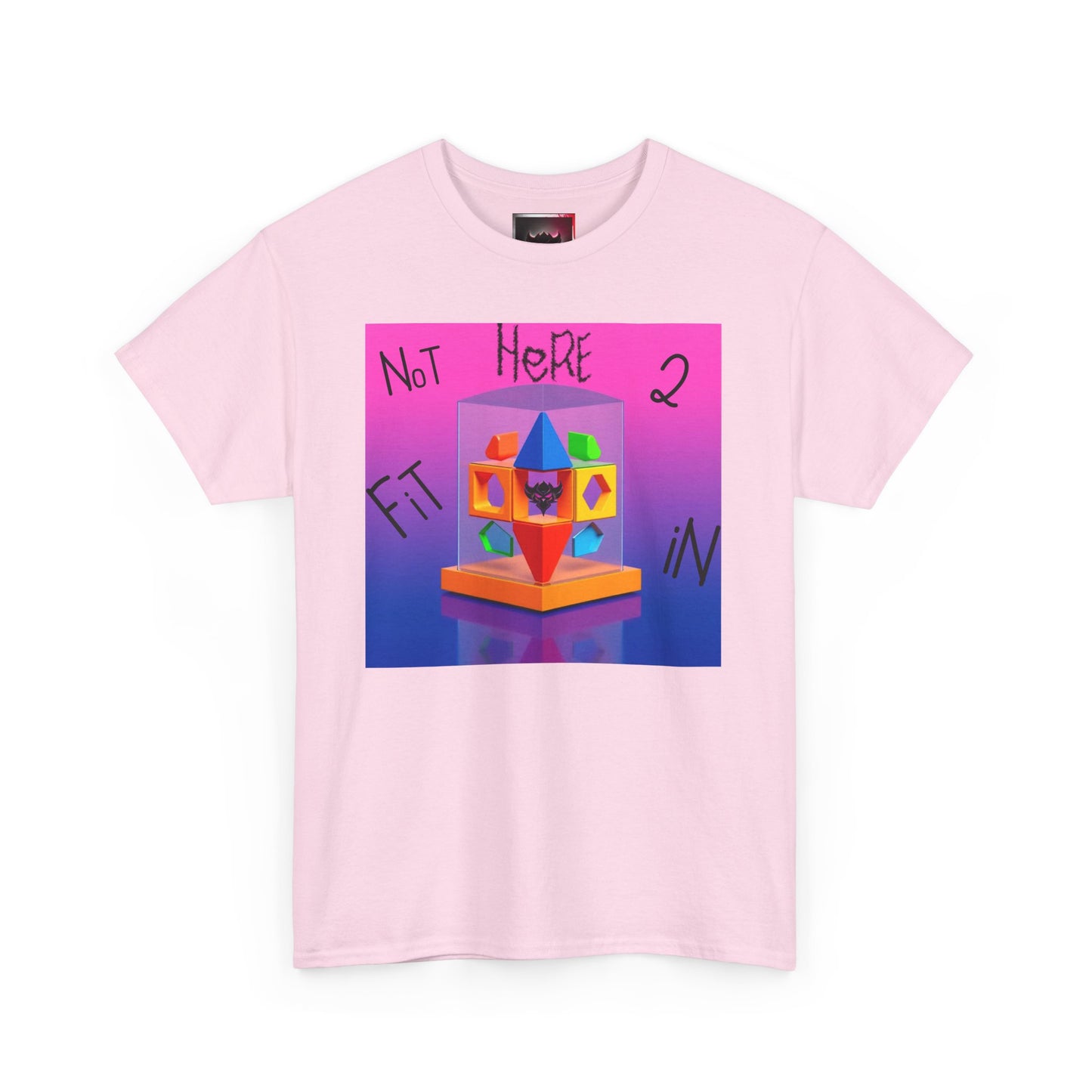 Unisex Heavy Cotton Tee - "Not Here 2 Fit In" Colorful Graphic Tee for Creative Souls