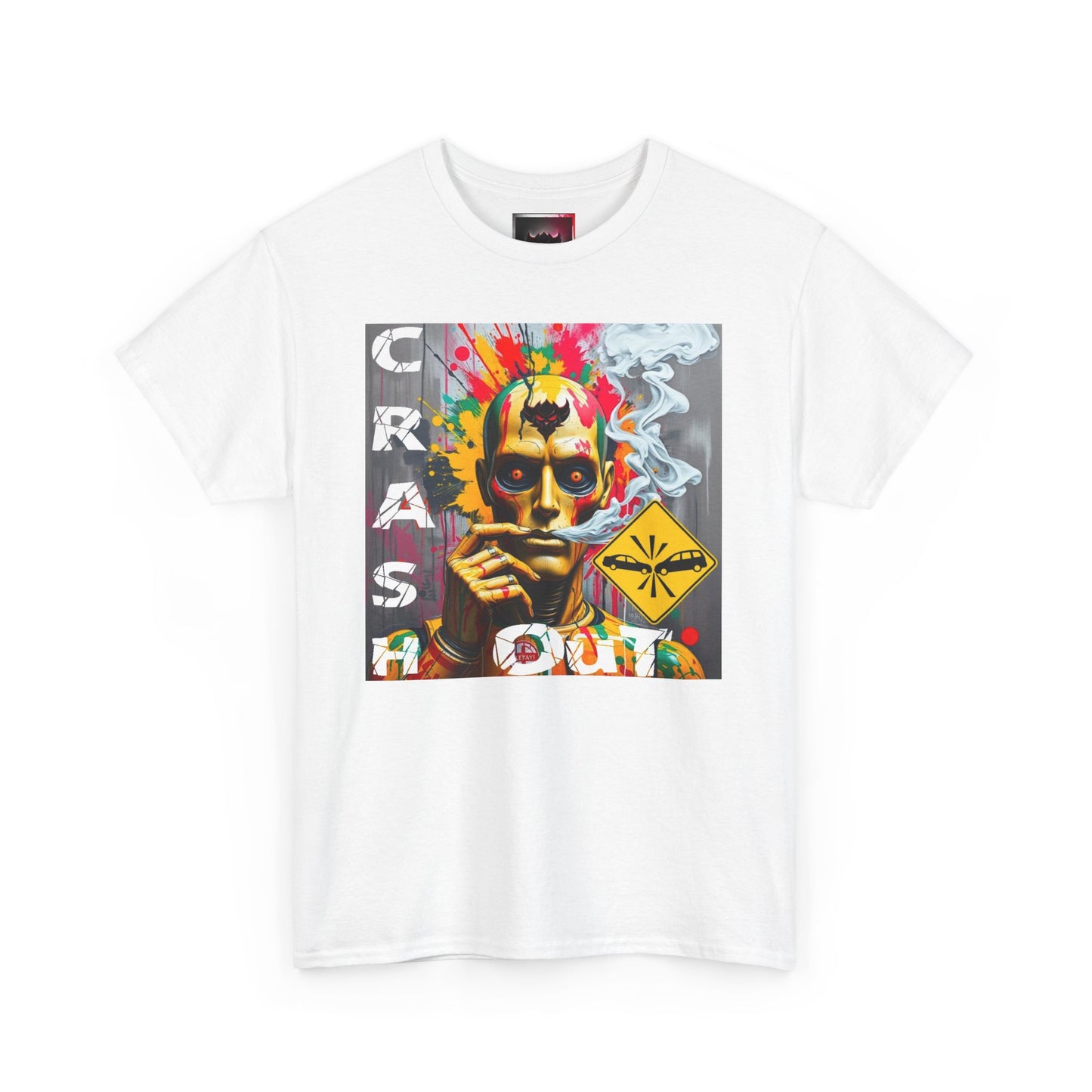 "Crash Out" Art Unisex Heavy Cotton Tee | Colorful Artistic Design for Creative Souls