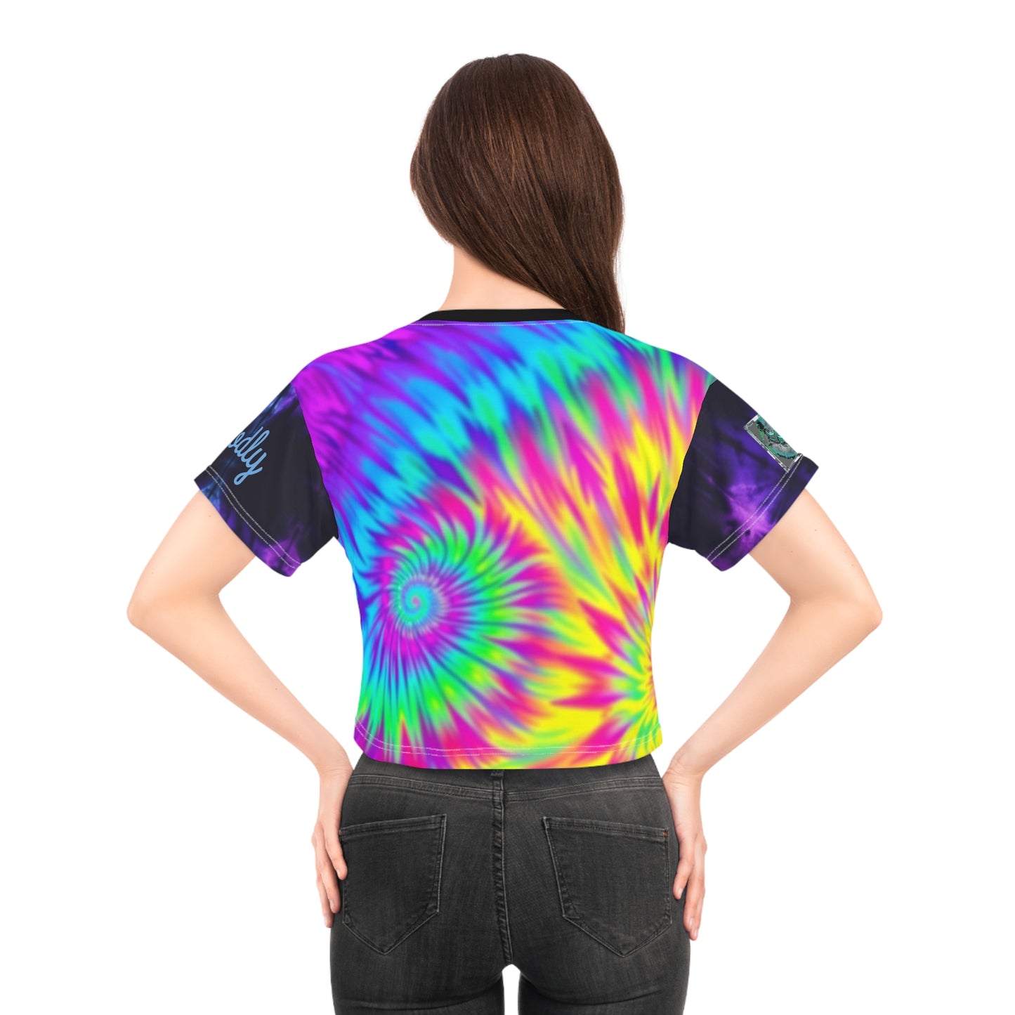 "Saddie Baddie" Vibrant Tie-Dye Crop Tee for Trendsetters | Summer Essentials, Festival Wear, Casual Chic, Gifts for Her, Fashion Statement