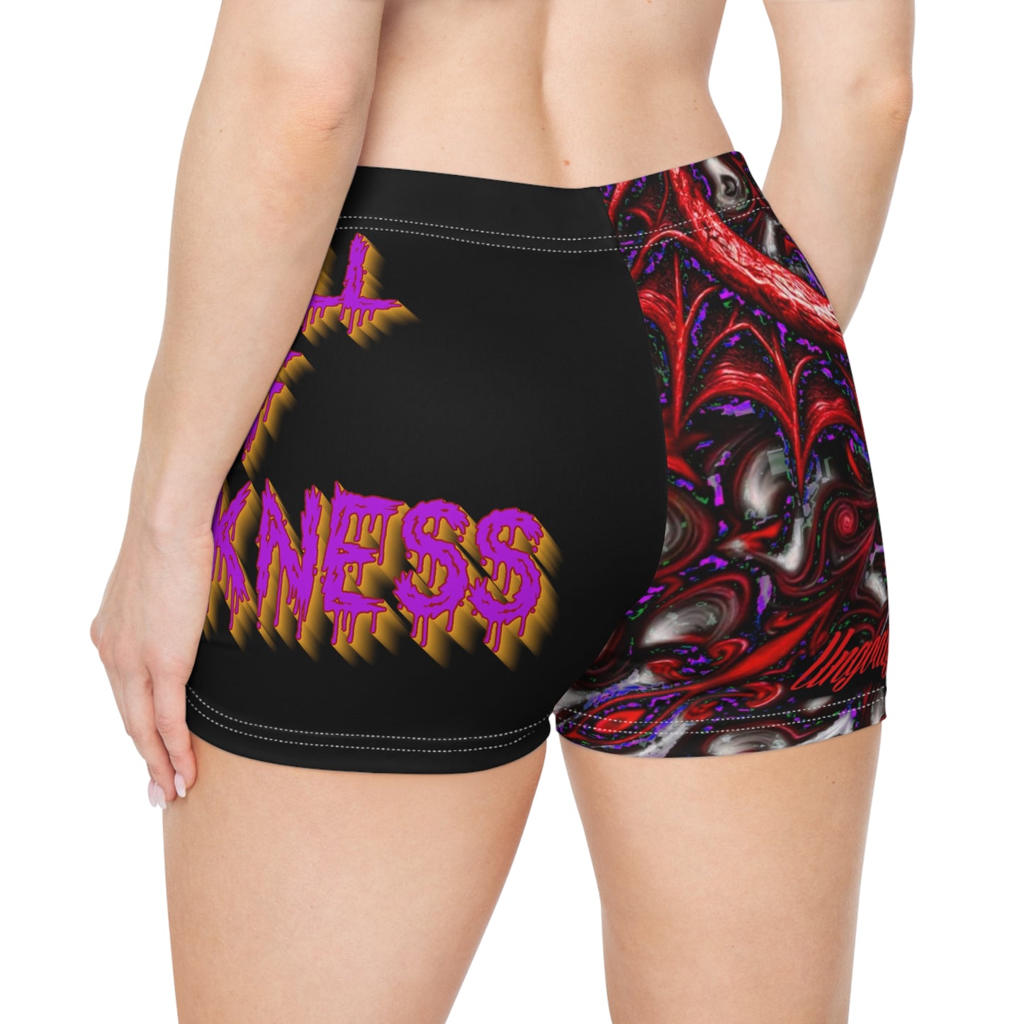Women's Dragon Print Shorts - Chill of Darkness & Fall of Madness Designs