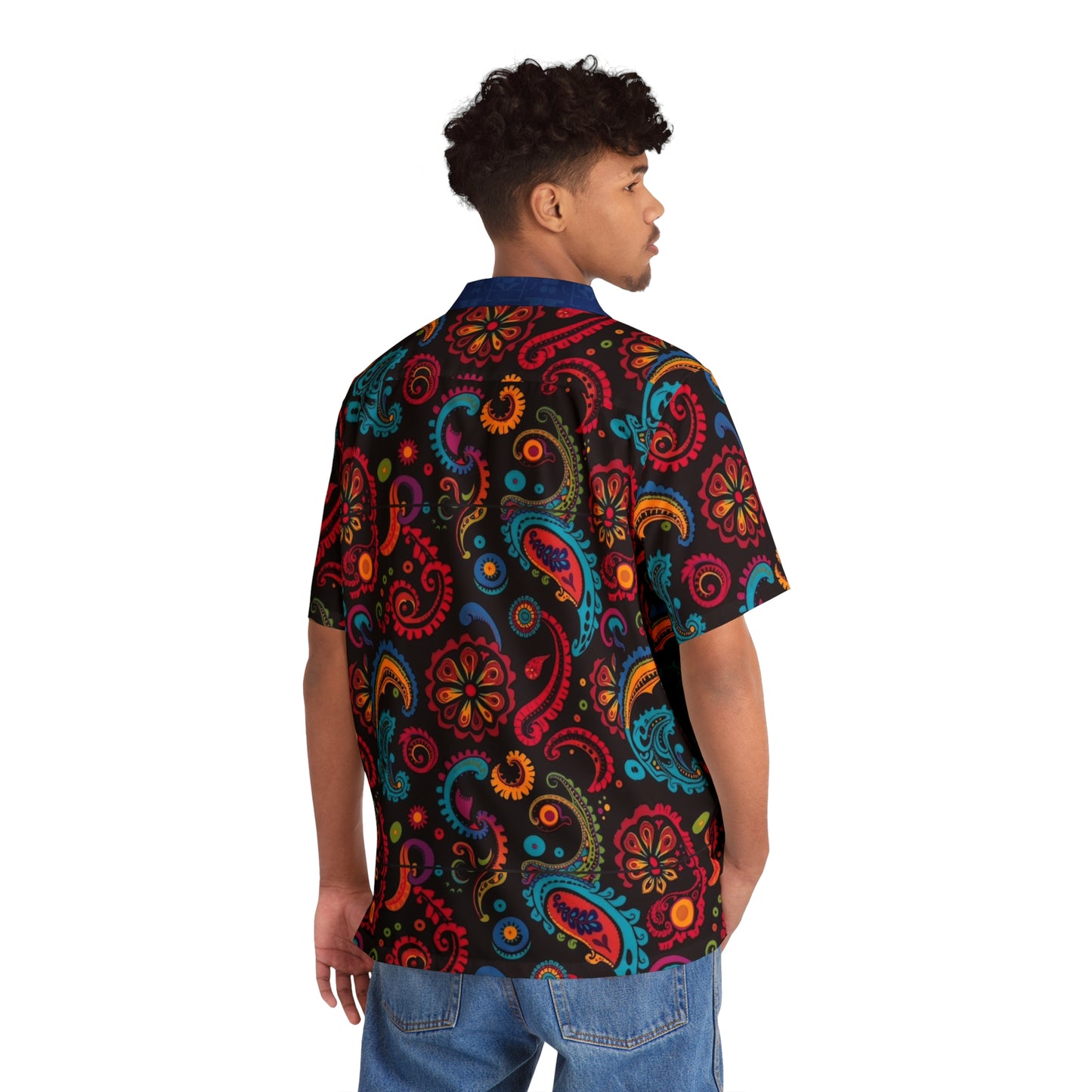 Men's Paisley Hawaiian Shirt — Colorful Retro Vacation Shirt
