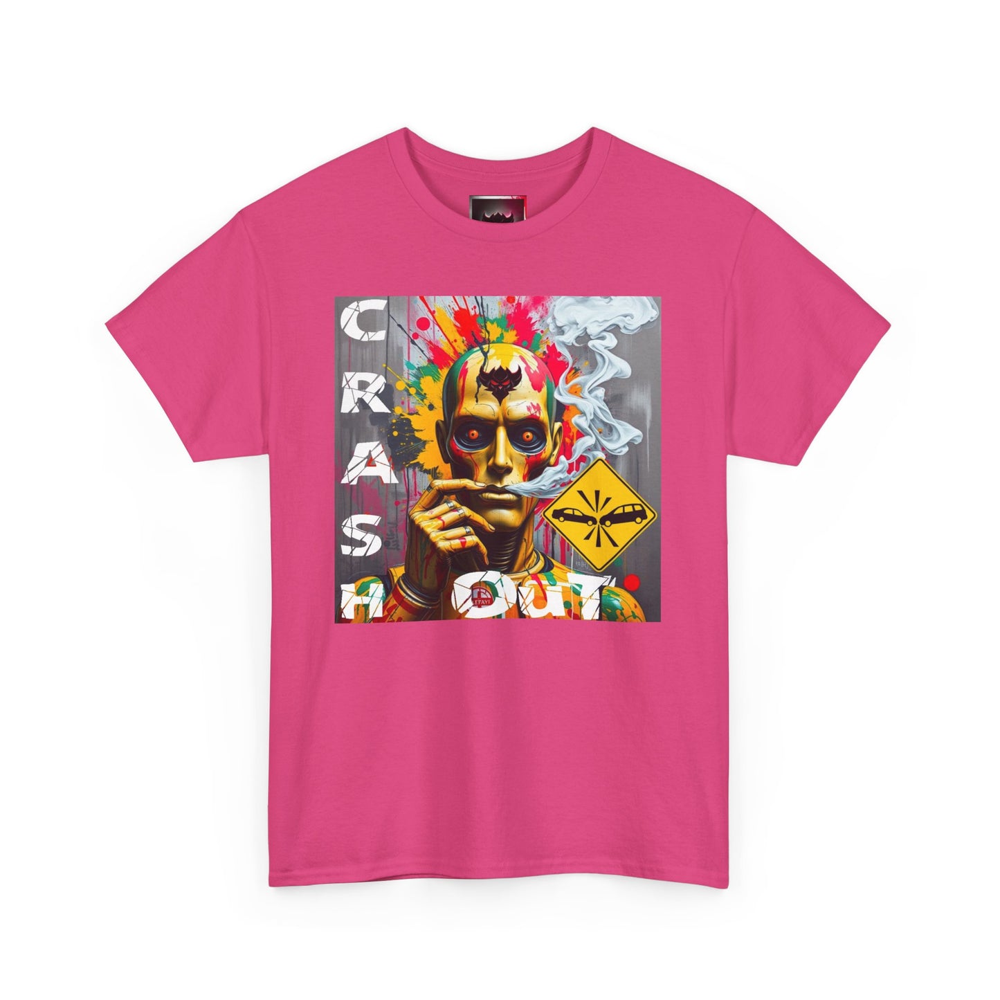 "Crash Out" Art Unisex Heavy Cotton Tee | Colorful Artistic Design for Creative Souls