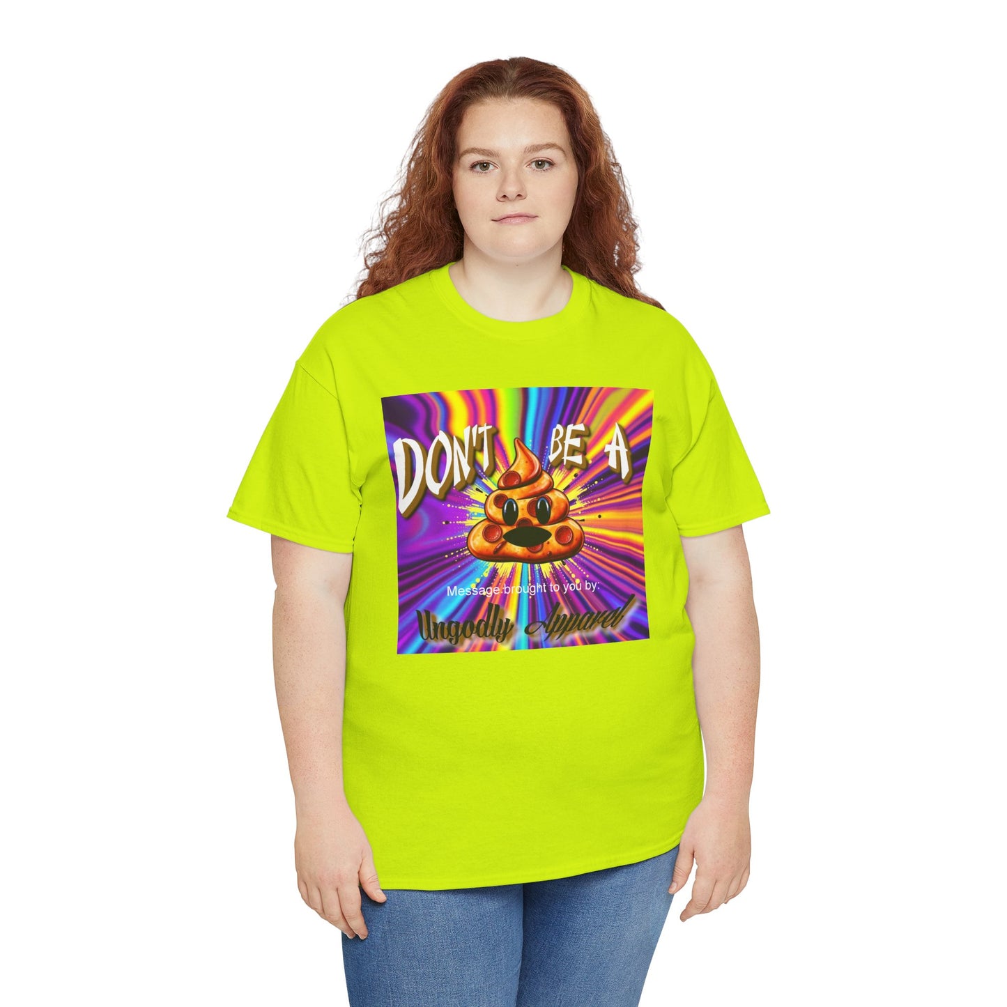 "Don't Be a Pizza Shit" Colorful Graphic Tee with Motivational Quote, Unisex Cotton Shirt for Casual Wear, Gift for Friends, Streetwear, Unique T-shirt