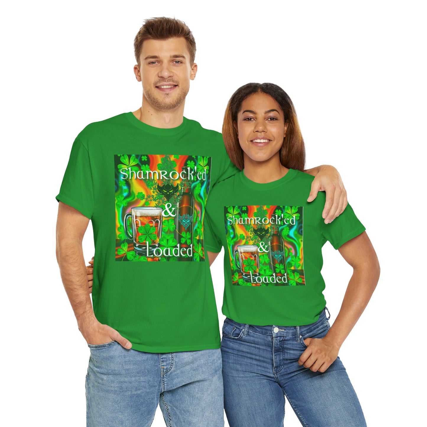 "Shamrocked & Loaded" Unisex Heavy Cotton Tee - Perfect for St. Patrick's Day Celebrations