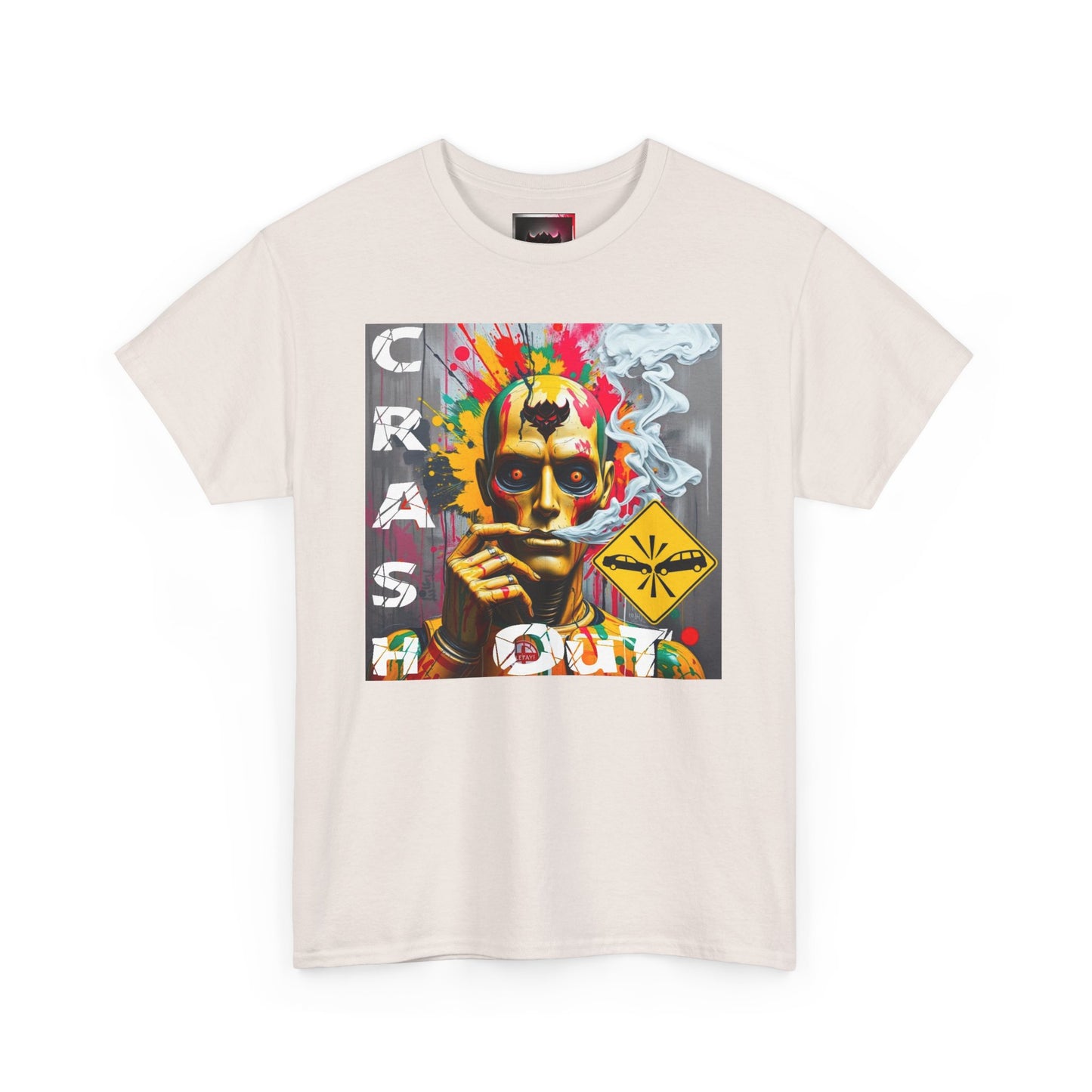 "Crash Out" Art Unisex Heavy Cotton Tee | Colorful Artistic Design for Creative Souls