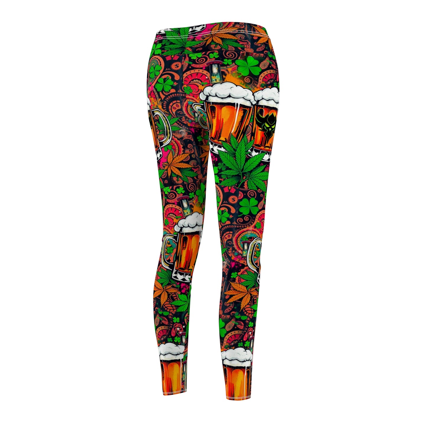 Festive Beer Print Women's Leggings – Casual & Fun Activewear for Parties