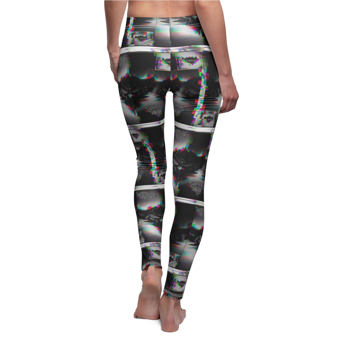Stylish Women's AOP Leggings - Bold Black and White Design