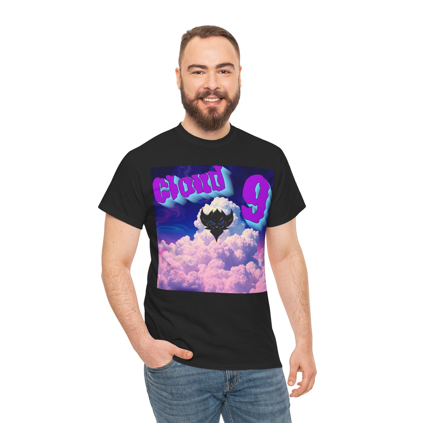 "Cloud Nine" Unisex Heavy Cotton Tee - Relaxed Style with Dreamy Graphic Design