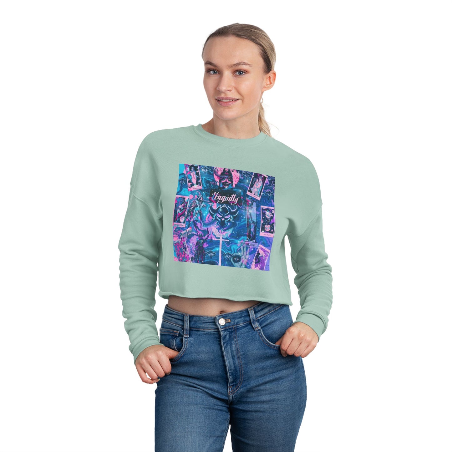 "Ungodly Tarot" Sweatshirt — Vaporwave Collage 'Royalty' Graphic