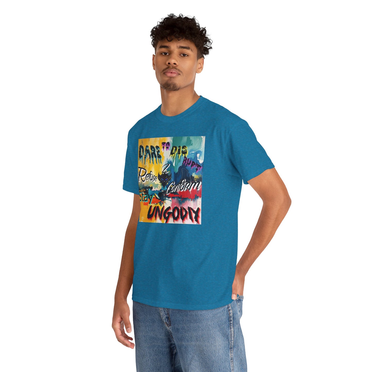 Bold Message Unisex Heavy Cotton Tee - "Dare to be Ungodly" T-Shirt