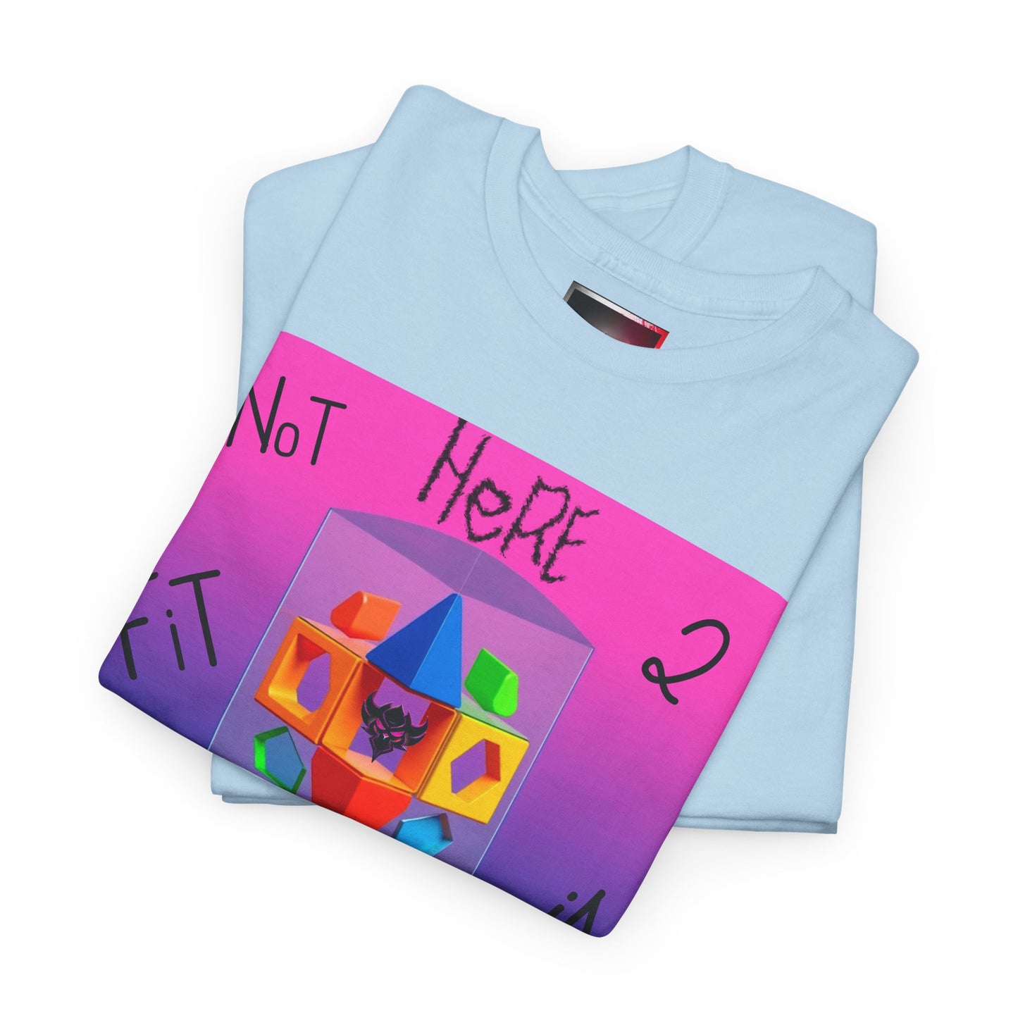 Unisex Heavy Cotton Tee - "Not Here 2 Fit In" Colorful Graphic Tee for Creative Souls