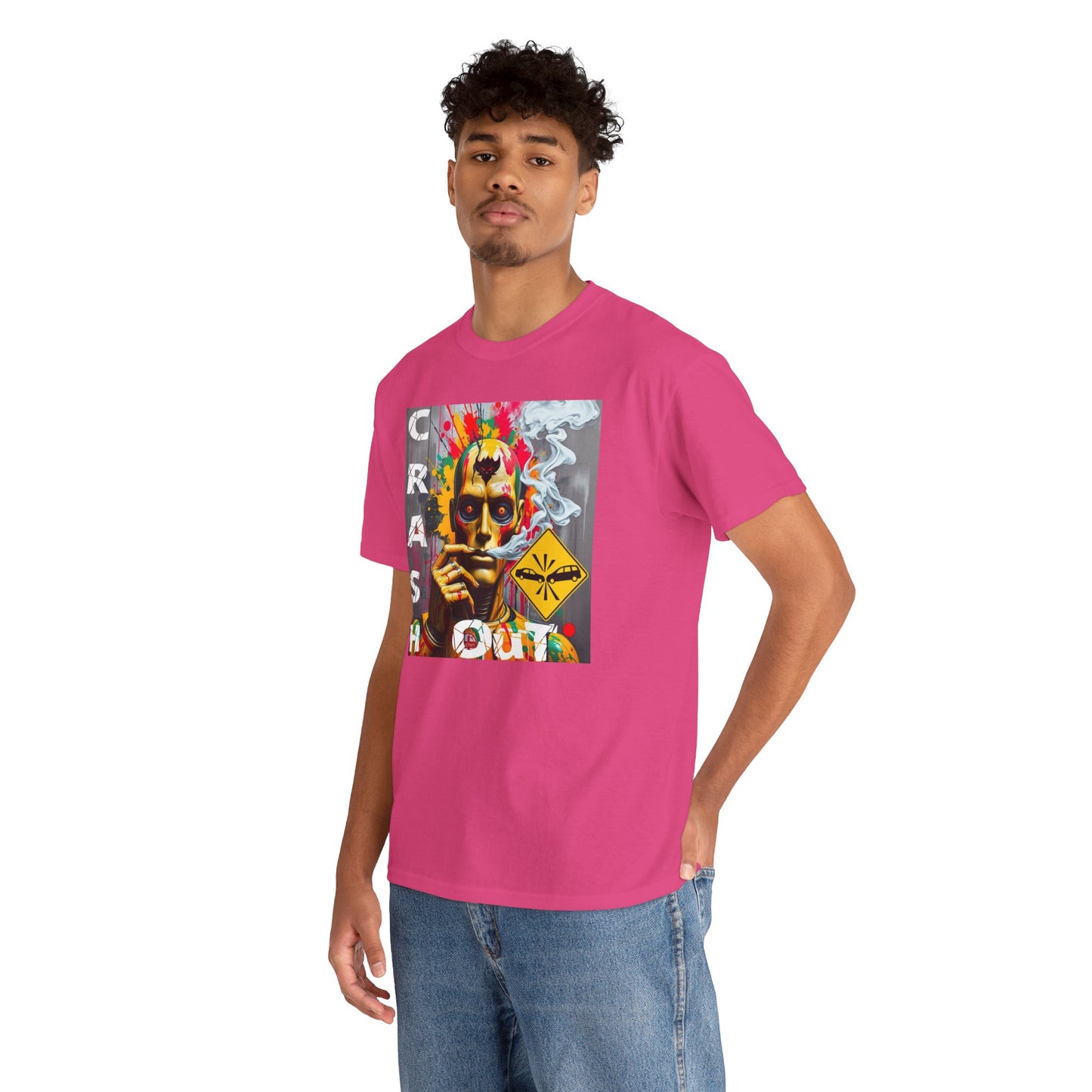 "Crash Out" Art Unisex Heavy Cotton Tee | Colorful Artistic Design for Creative Souls