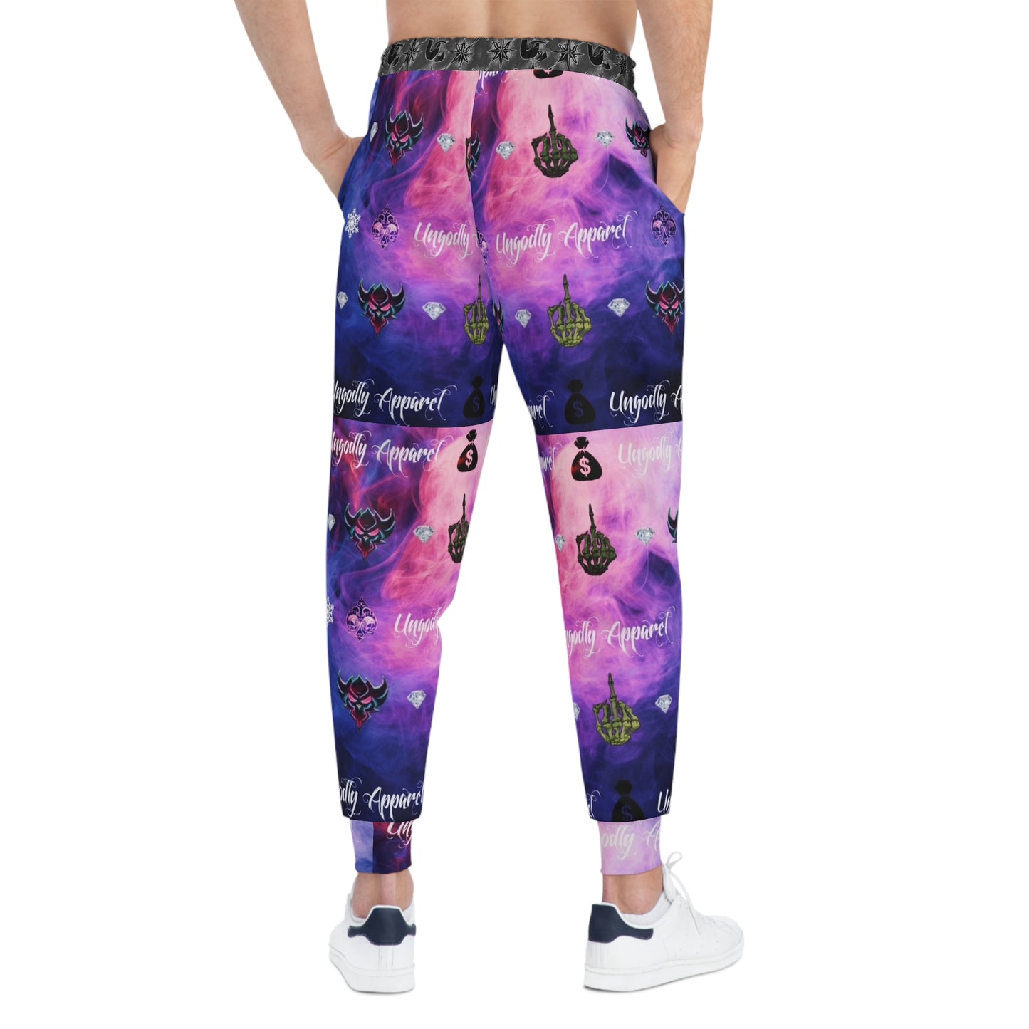 Galaxy Goth Athletic Joggers — ‘Ungodly Apparel’ Graphic Sweatpants