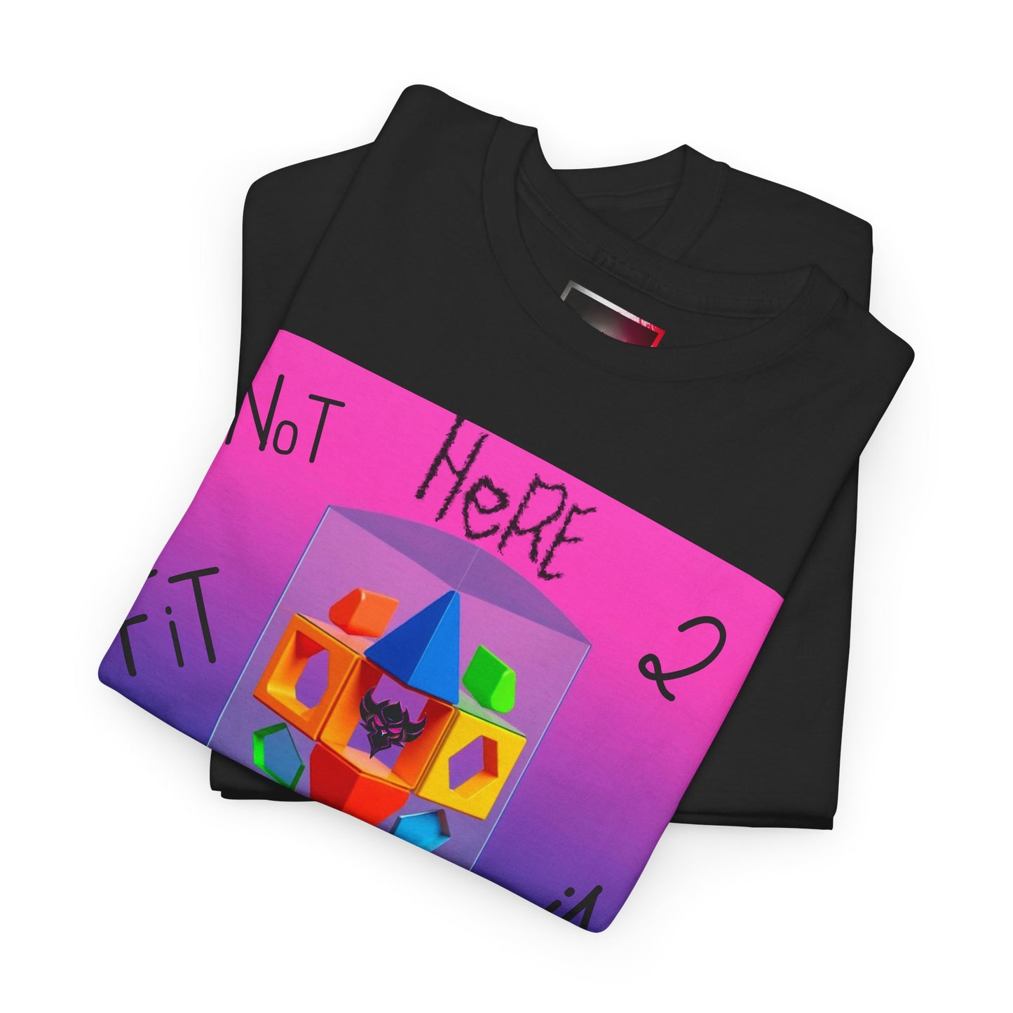 Unisex Heavy Cotton Tee - "Not Here 2 Fit In" Colorful Graphic Tee for Creative Souls