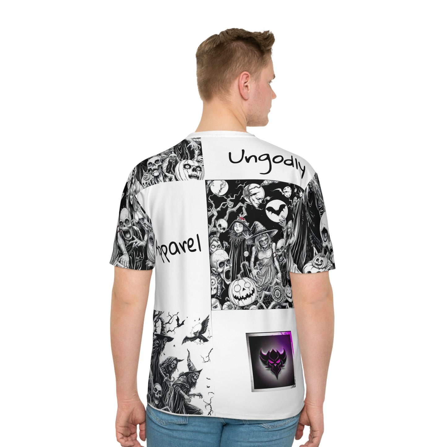 Gothic Graphic Tee, Halloween Shirt, Casual Wear, Unique Gift for Men, Street Style Apparel, Scary Graphic T-Shirt