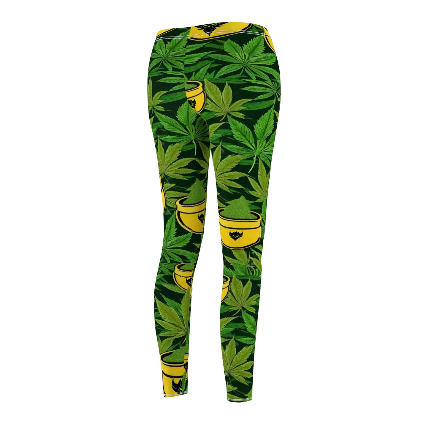 "Lucky's Pot of Pot" Tropical Cannabis Print Leggings - Fun & Trendy Exercise Gear for Women
