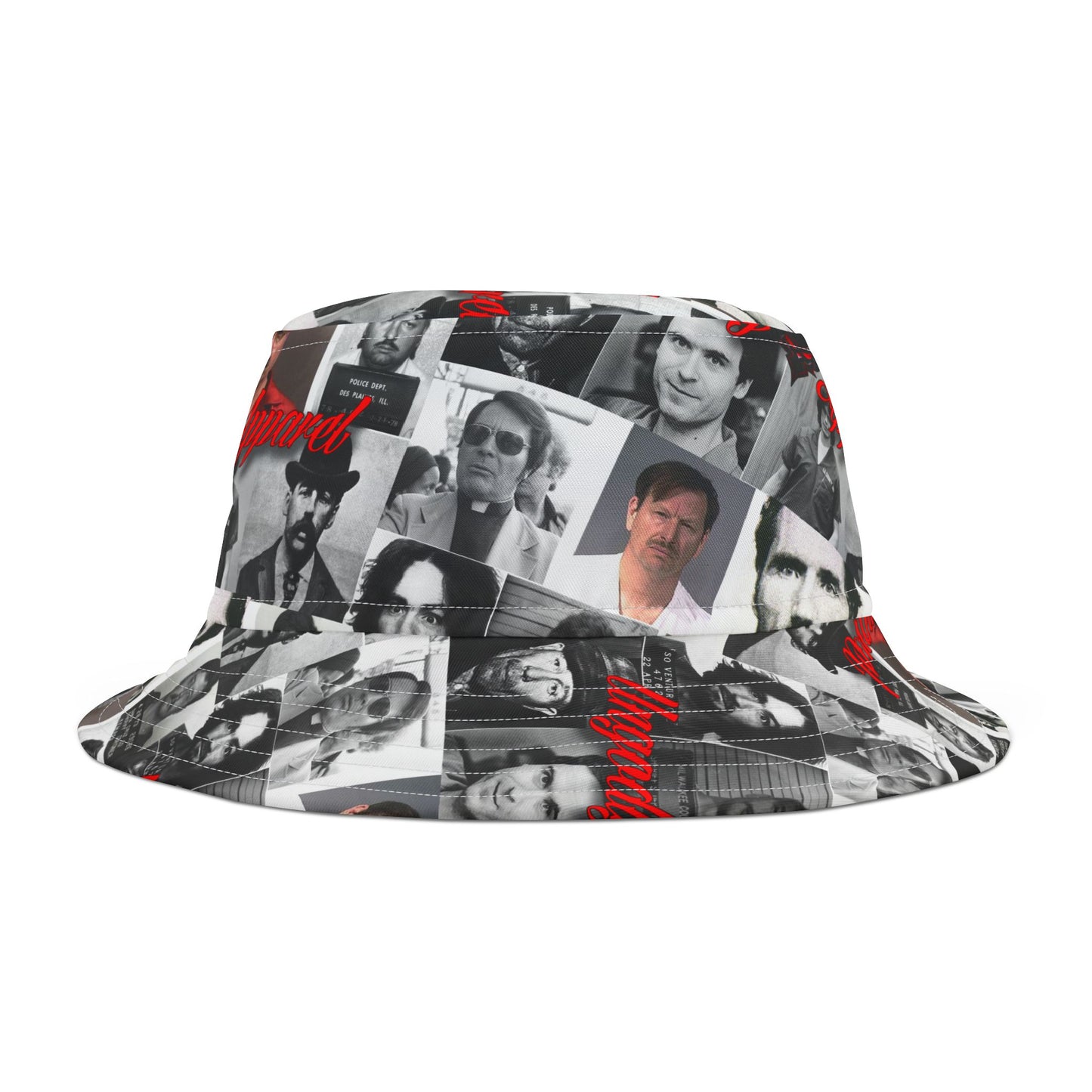 "Ungodly True Crime Serial Killers" Vintage Bucket Hat – Retro Collage Design