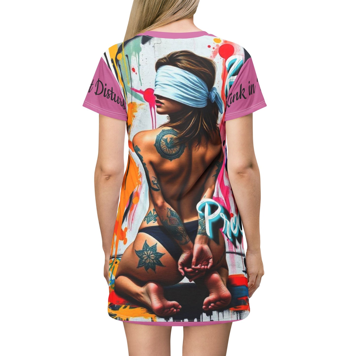 "Kink in Progress" Inspirational Graphic T-Shirt Dress - Kick in Progress