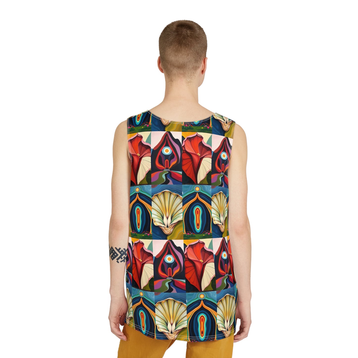 Vibrant "Lady Flowers" Floral Men's Tank Top - Summer Ready Stylish Apparel