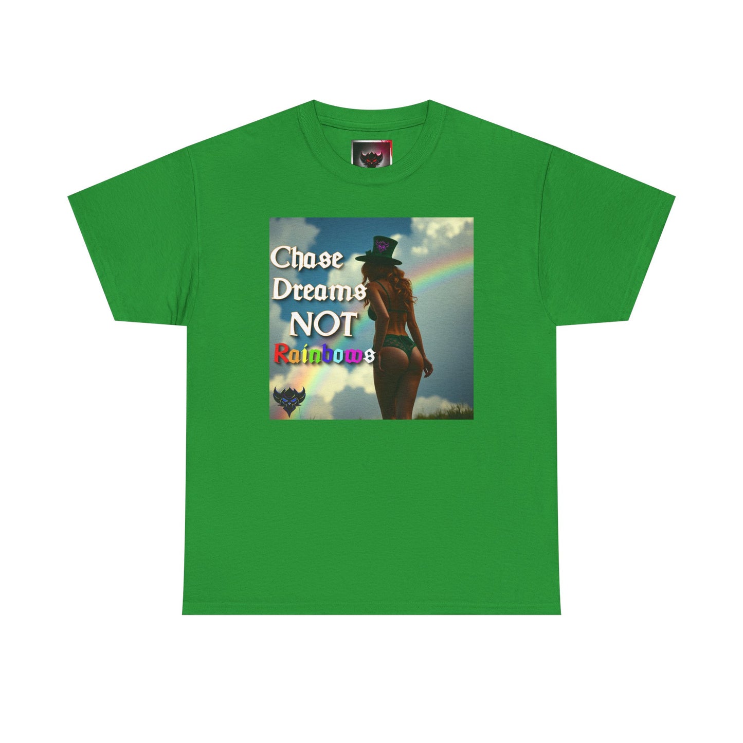 "Chase Dreams NOT Rainbows" Unisex Heavy Cotton Tee - Inspirational Graphic T-Shirt for Dreamers & Free Spirits