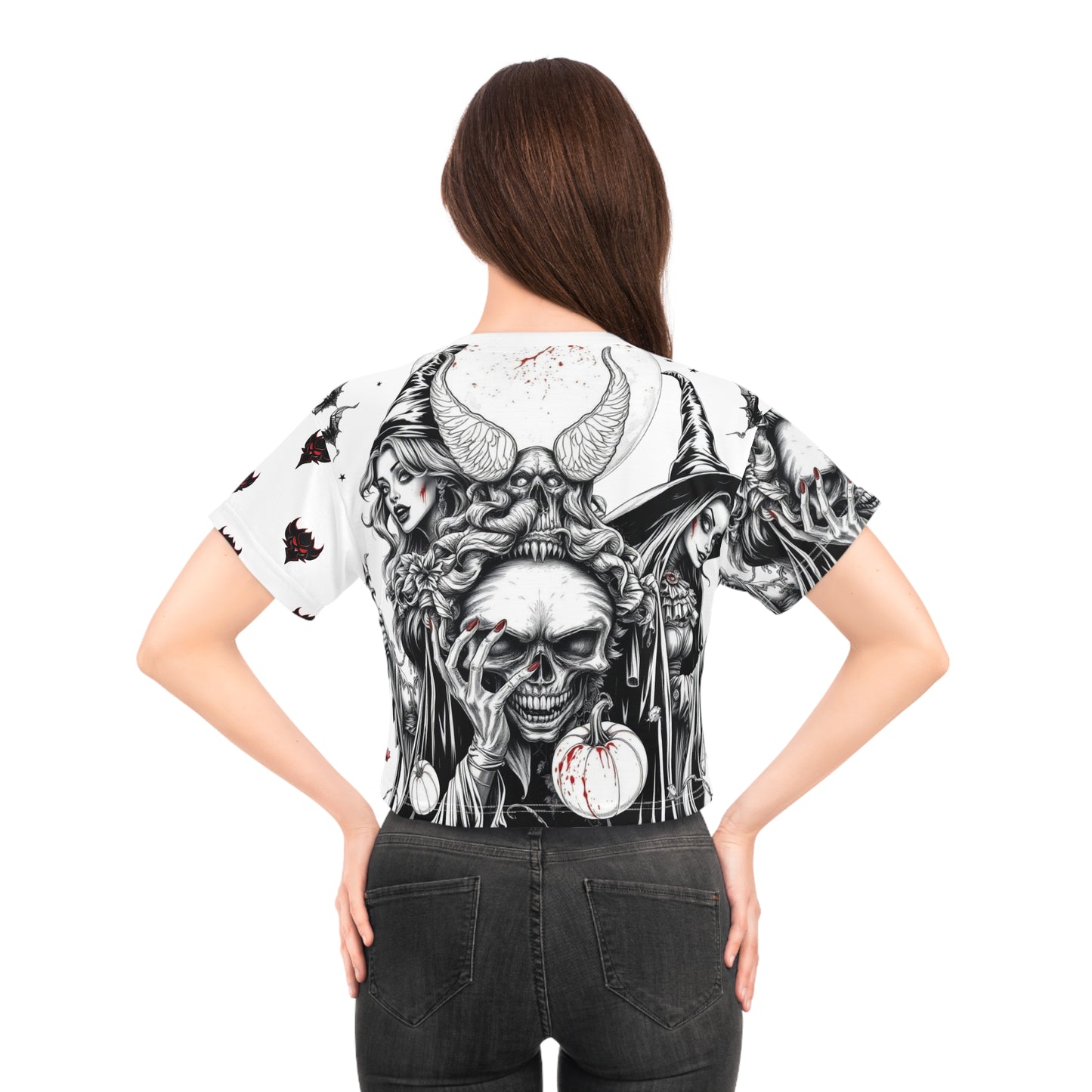 Gothic Crop Tee - Ungodly Apparel, Halloween Fashion, Alternative Clothing, Witchy Style, Edgy Crop Top