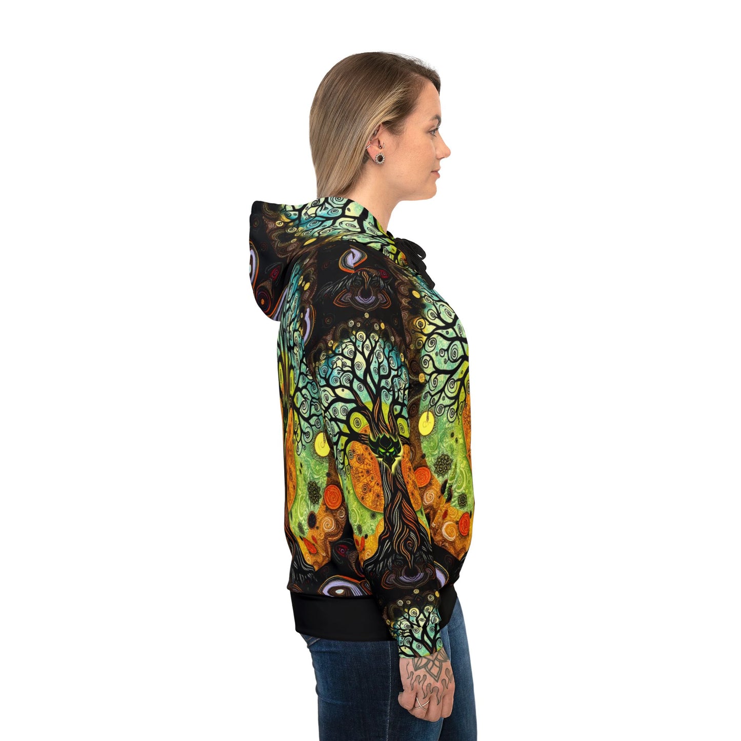 Vibrant Tree of Life Athletic Hoodie - Energetic Design for Nature Lovers