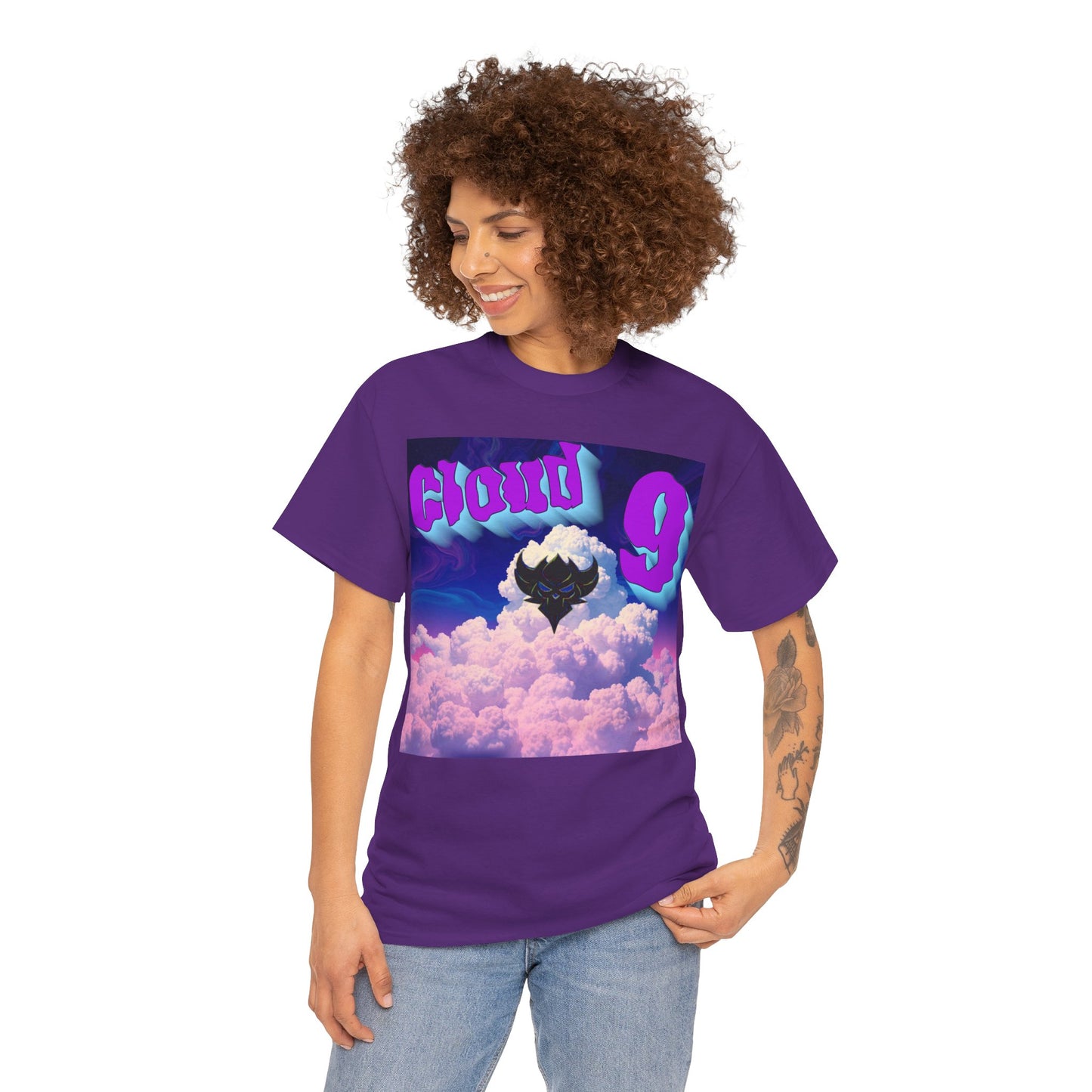 "Cloud Nine" Unisex Heavy Cotton Tee - Relaxed Style with Dreamy Graphic Design