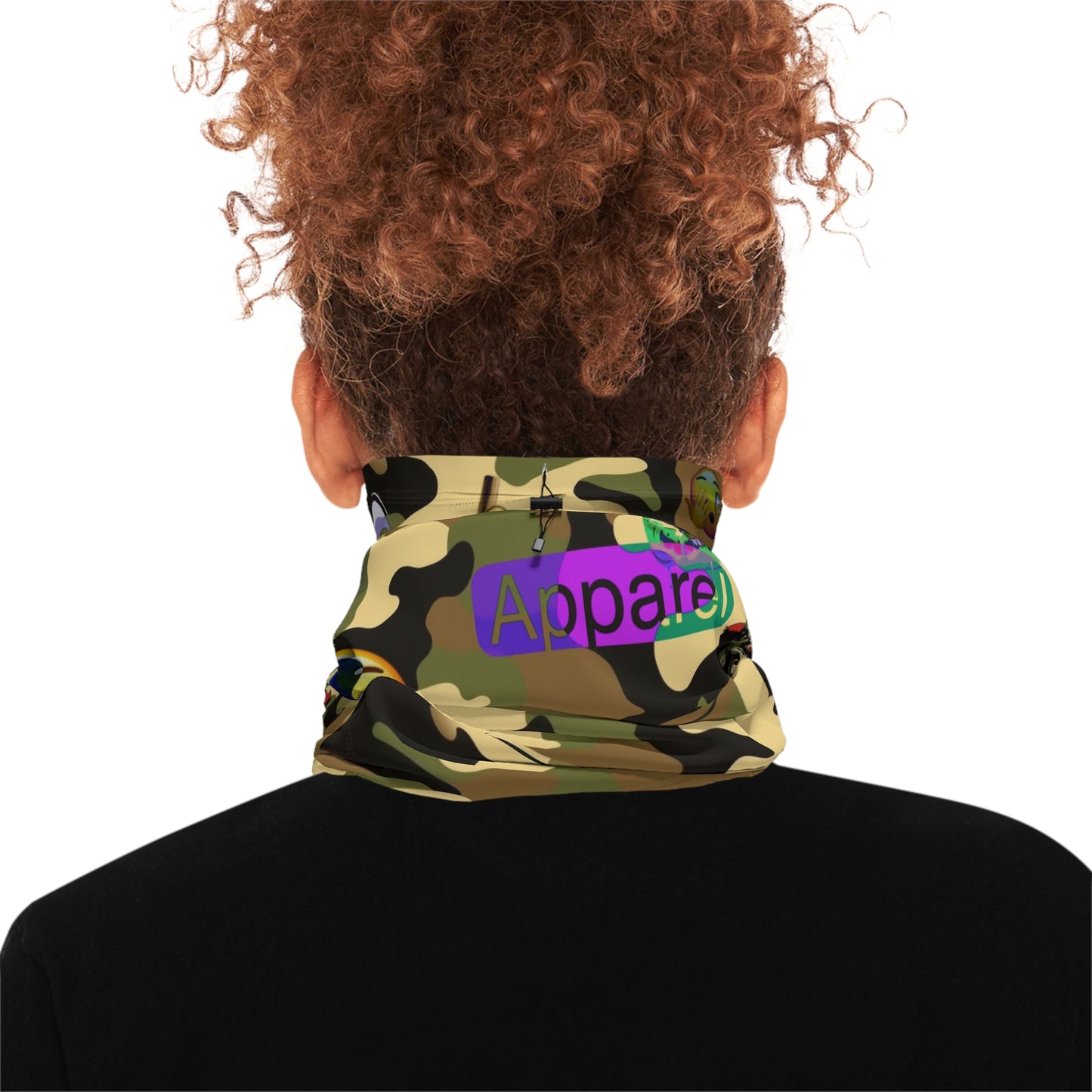 Camo Winter Neck Gaiter with Drawstring – 'Ungodly Apparel' Graphic