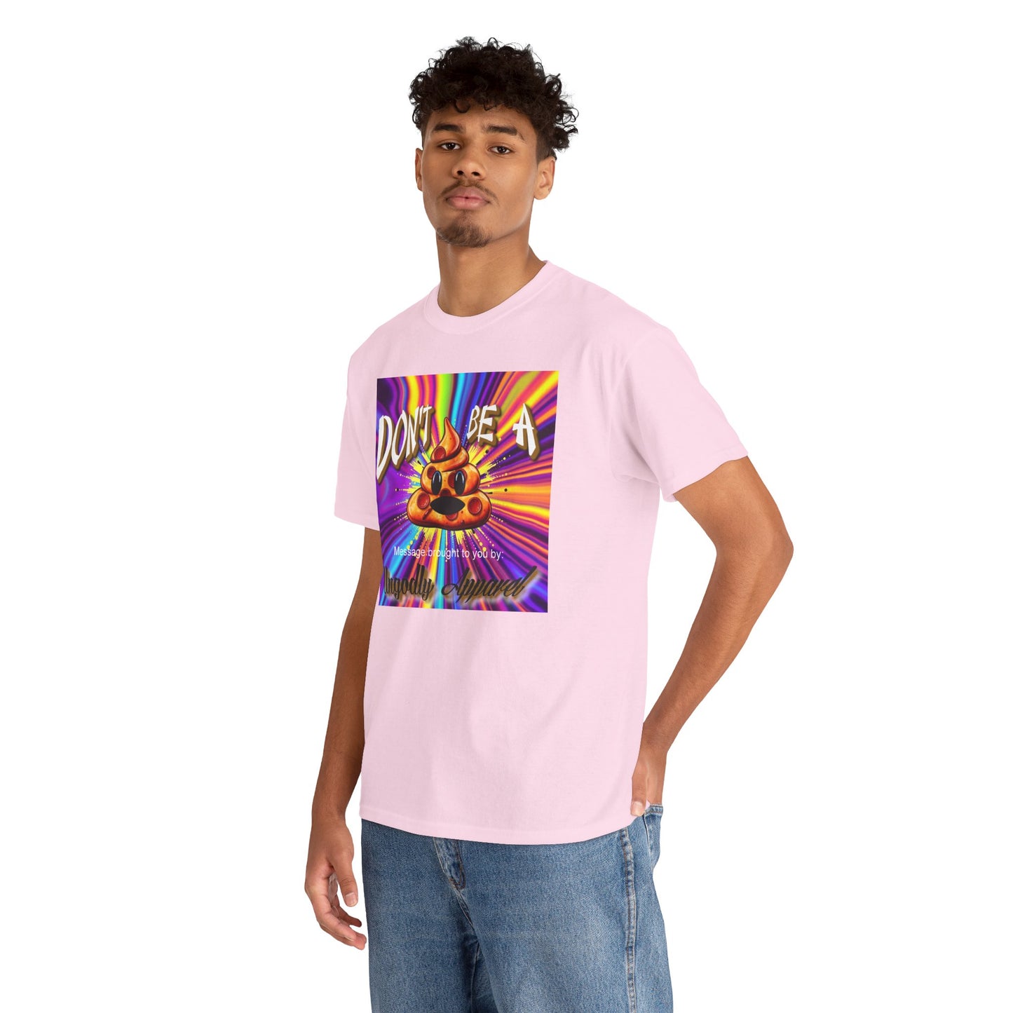 "Don't Be a Pizza Shit" Colorful Graphic Tee with Motivational Quote, Unisex Cotton Shirt for Casual Wear, Gift for Friends, Streetwear, Unique T-shirt