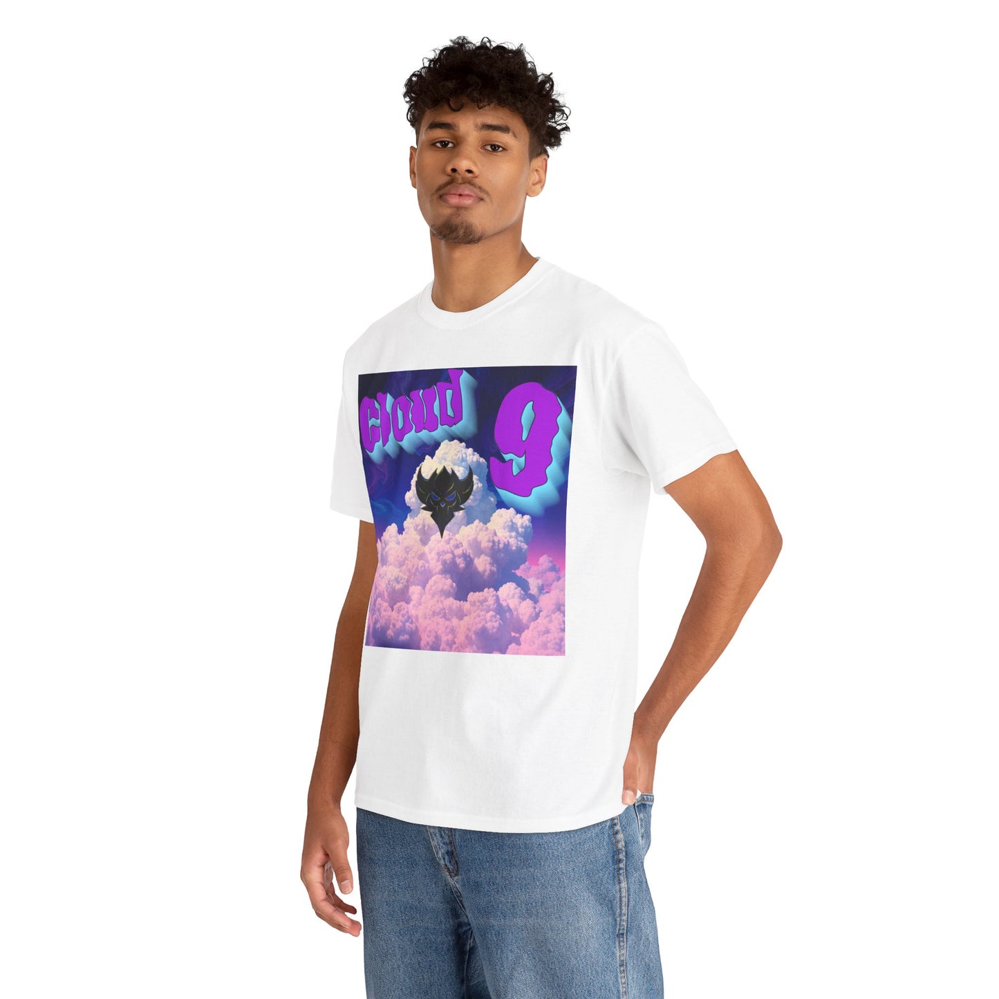 "Cloud Nine" Unisex Heavy Cotton Tee - Relaxed Style with Dreamy Graphic Design