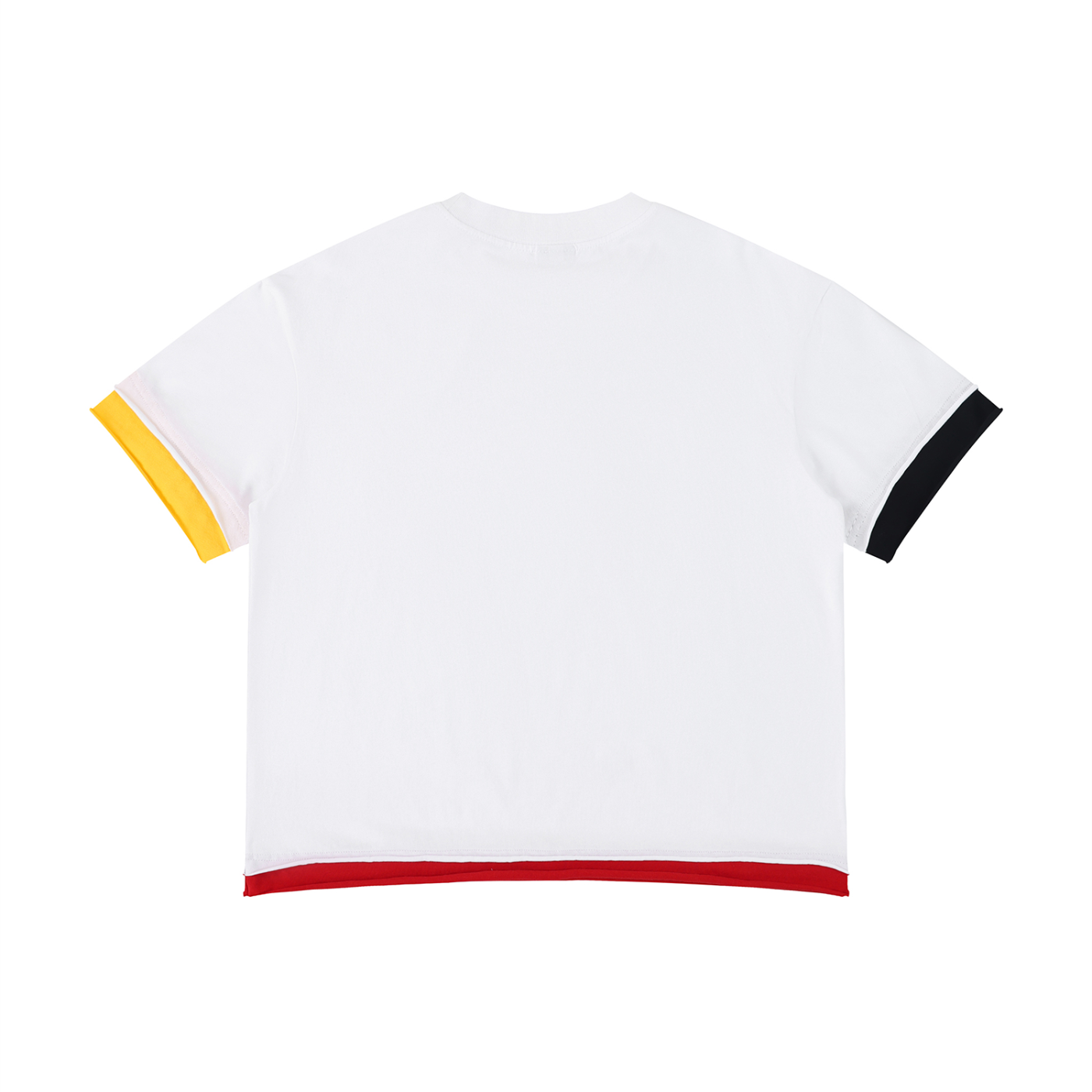 "Red and Black Ungodly Apparel" Unisex Boxy Color Block T-Shirt