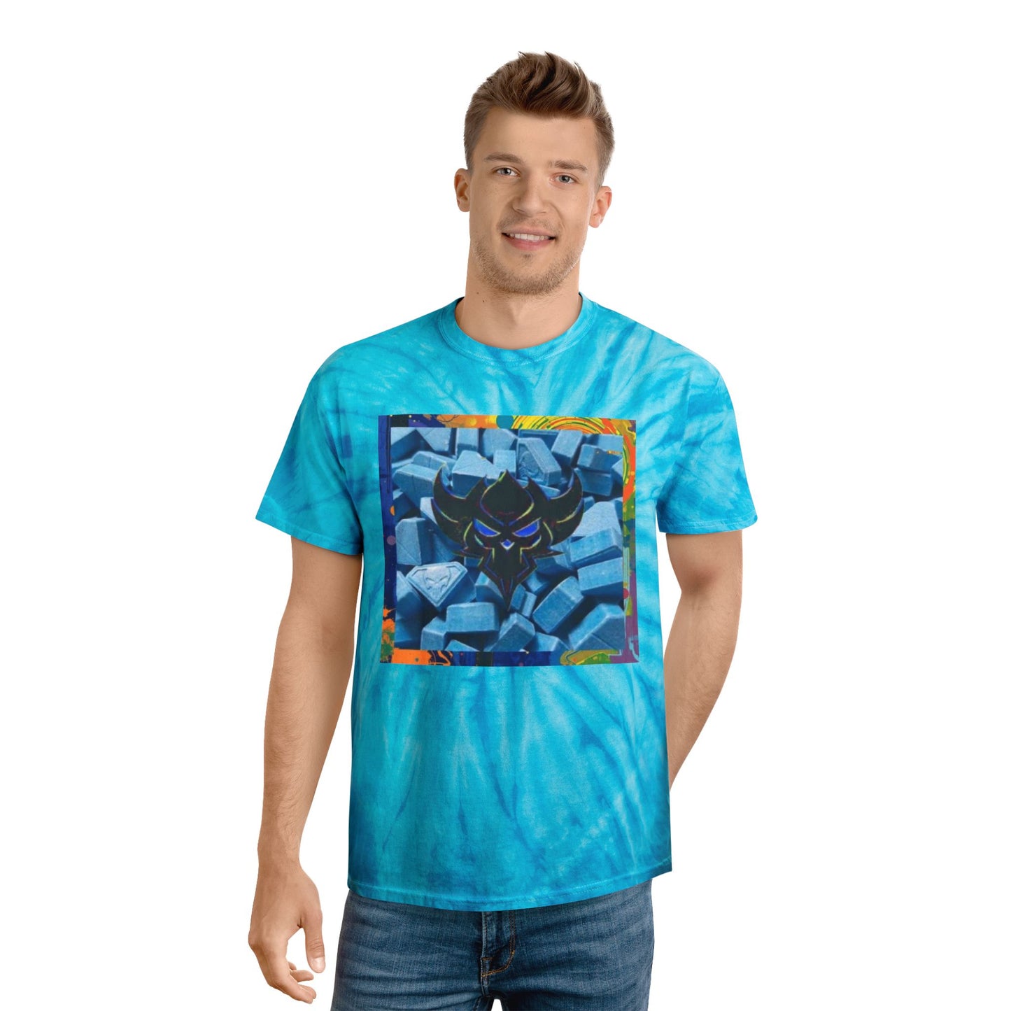 "Ungodly x Apparel" Tie-Dye Cyclone Tee - Vibrant Yellow Shirt for Summer, Casual Wear, Festival Outfit, Unique Gift, Cool Graphic Tee