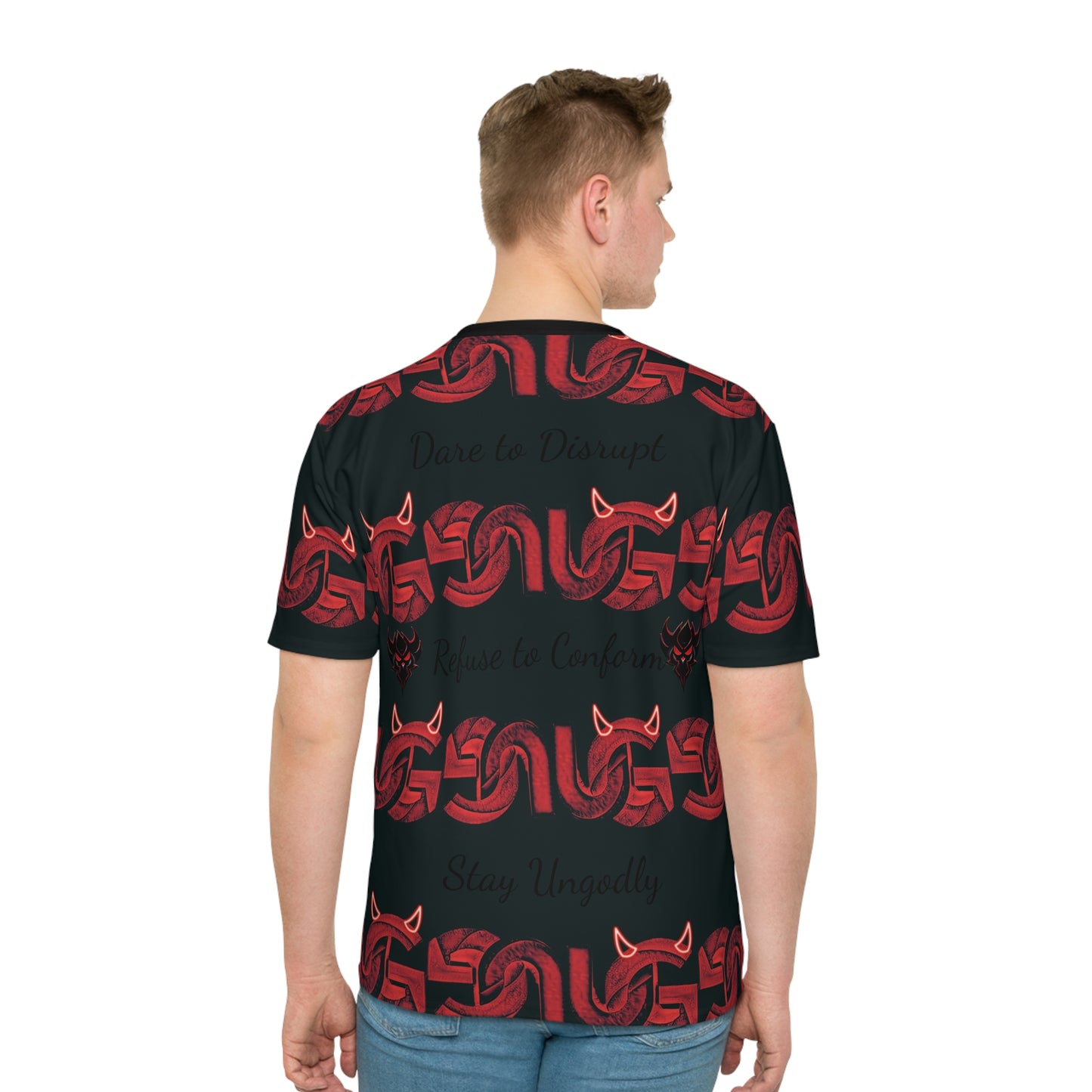 Men's T-Shirt — Ungodly Apparel UG Red Serpent Pattern