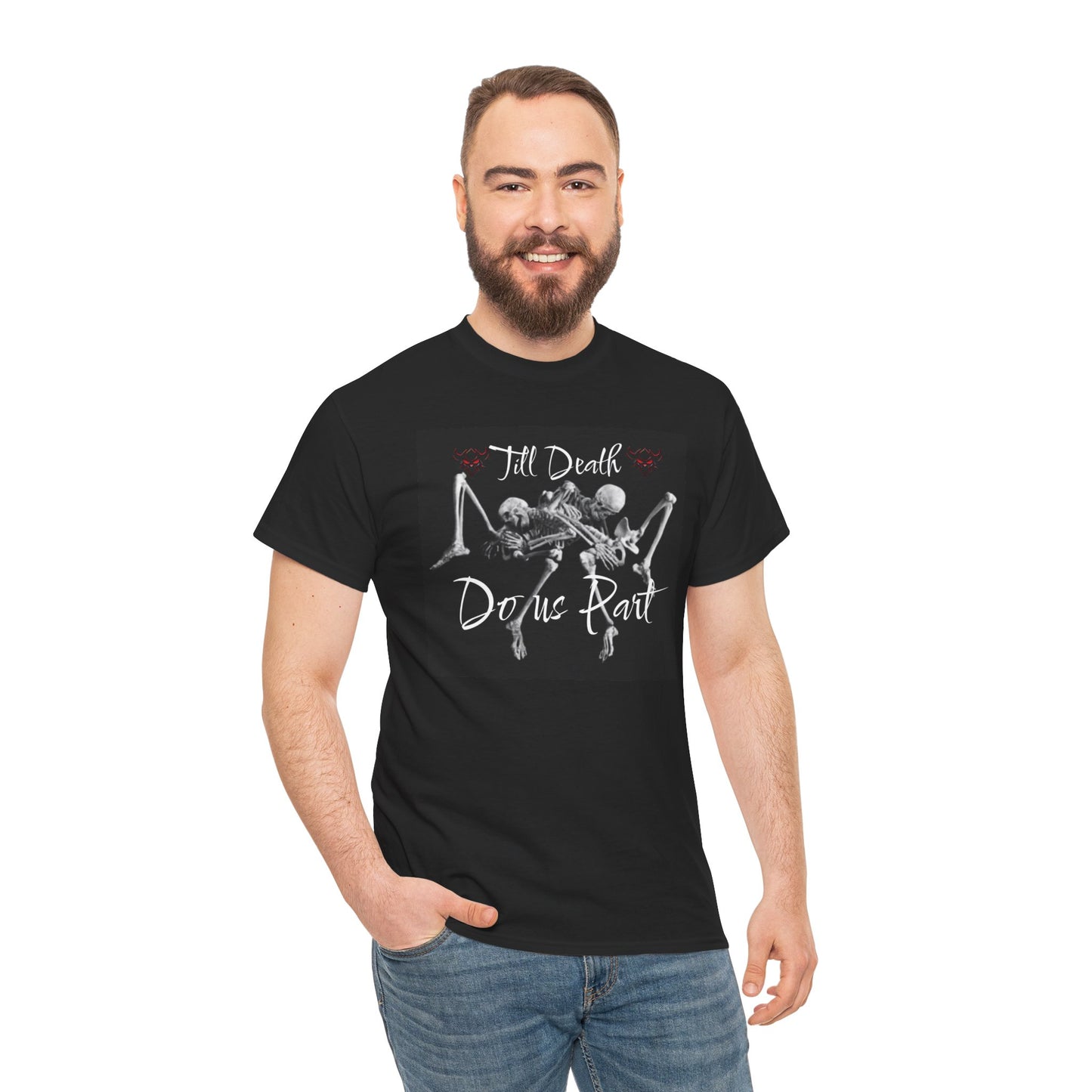 Till Death Do Us Part Tee, Unisex Skeleton T-Shirt for Halloween, Couple Gift, Festive Streetwear, Gothic Style
