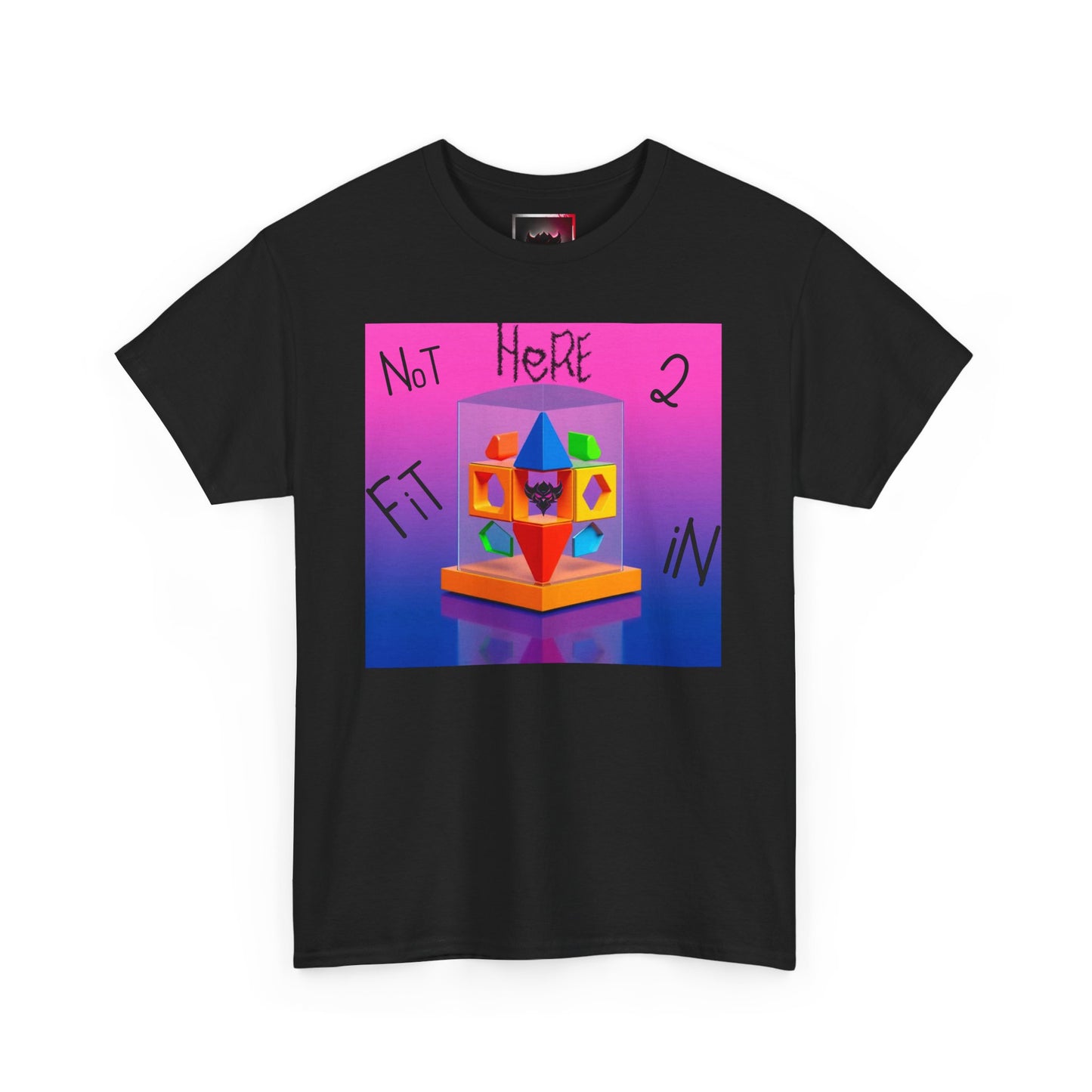 Unisex Heavy Cotton Tee - "Not Here 2 Fit In" Colorful Graphic Tee for Creative Souls