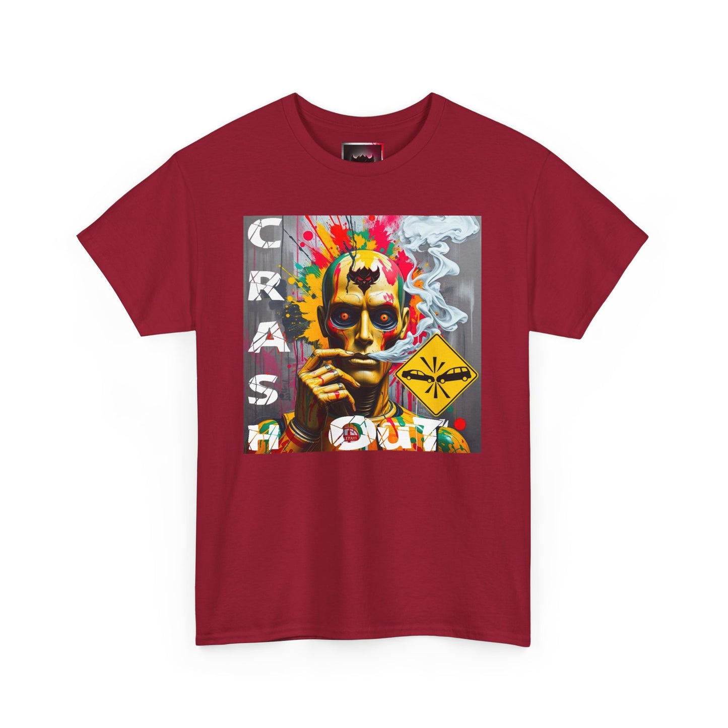 "Crash Out" Art Unisex Heavy Cotton Tee | Colorful Artistic Design for Creative Souls