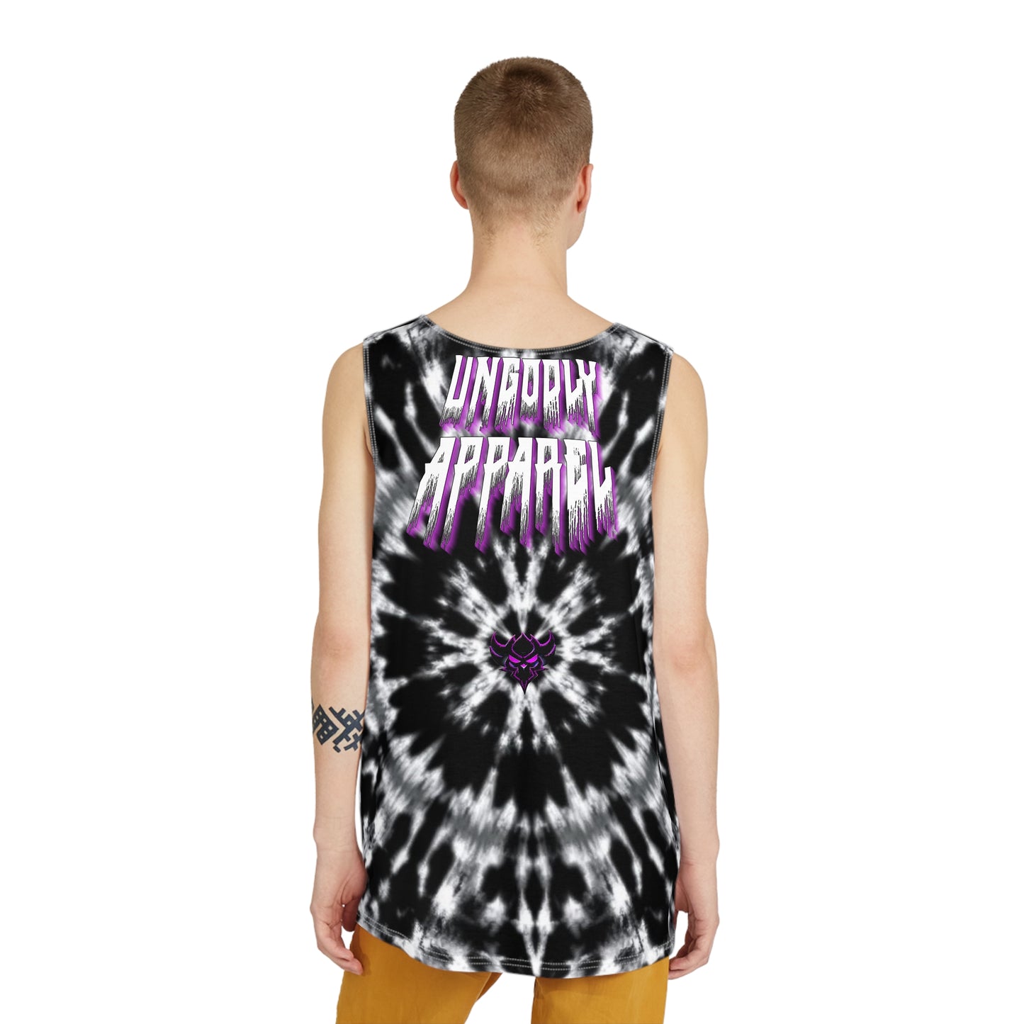 "Valid" Men's Tie-Dye Tank Top, Summer Beachwear, Festival Apparel, Unisex Activewear, Casual Urban Style