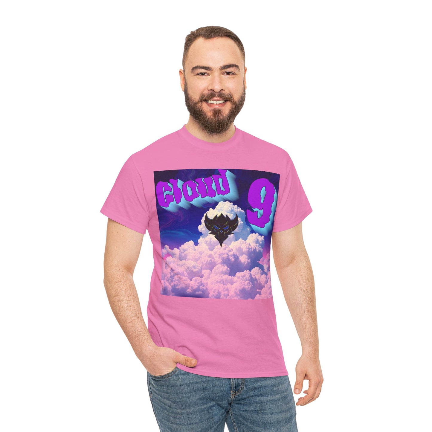 "Cloud Nine" Unisex Heavy Cotton Tee - Relaxed Style with Dreamy Graphic Design