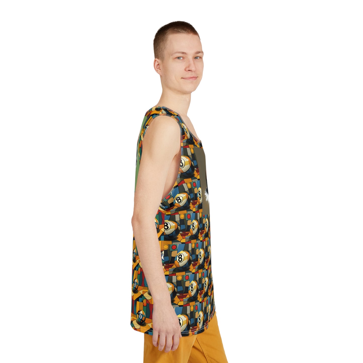 Billiard Themed Men's Tank Top, Pool Party Shirt, Summer Casual Wear, Sports Apparel, Gambling Gift