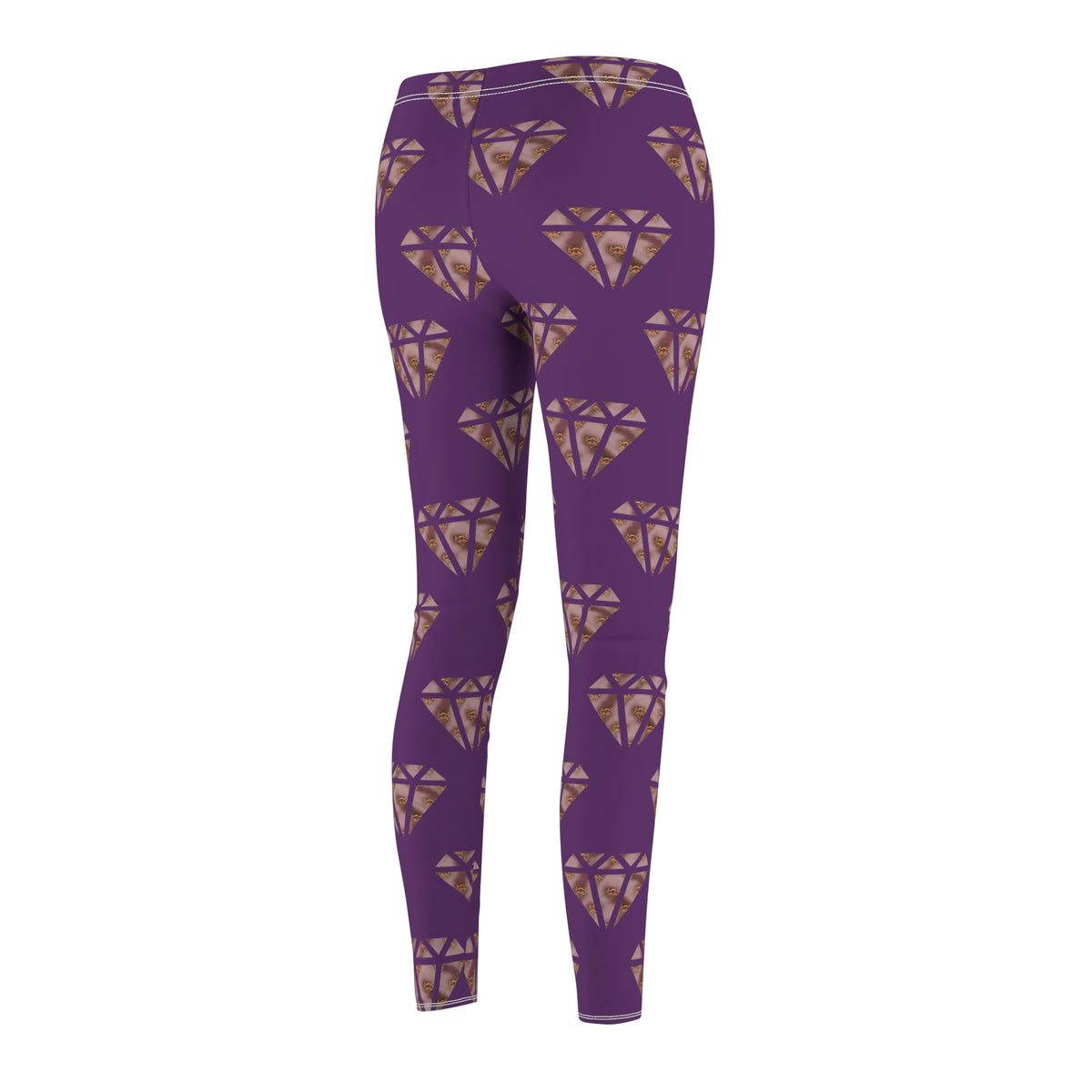 Purple Ungodly Logo Diamond Pattern Leggings