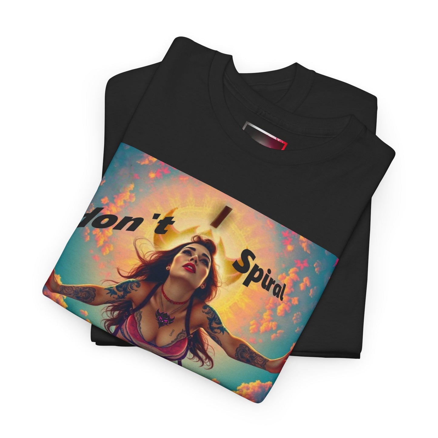 Unisex Heavy Cotton Tee - 'I Don't Spiral, I Freefall' Inspirational Graphic Tee