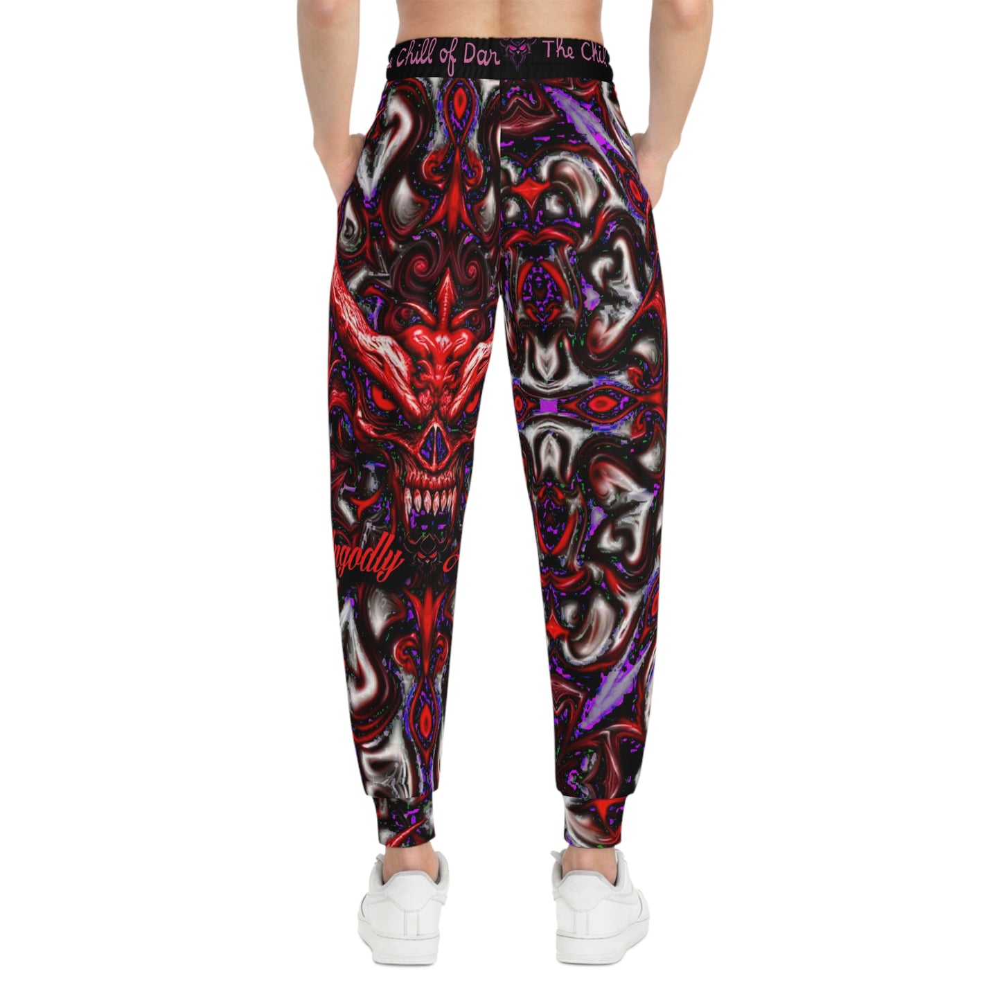 "The Chill of Darkness" Ready to Conquer Athletic Joggers – Dark and Edgy Skull Design