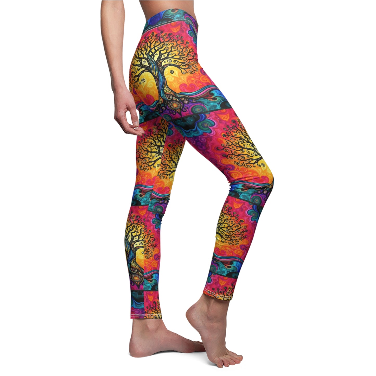 Vibrant Tree of Life Leggings for Women - Colorful Casual Activewear